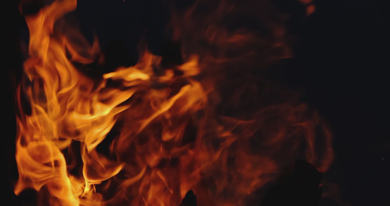 Intense Flames Dance in a Dark Night Free Stock Video Footage, Royalty ...