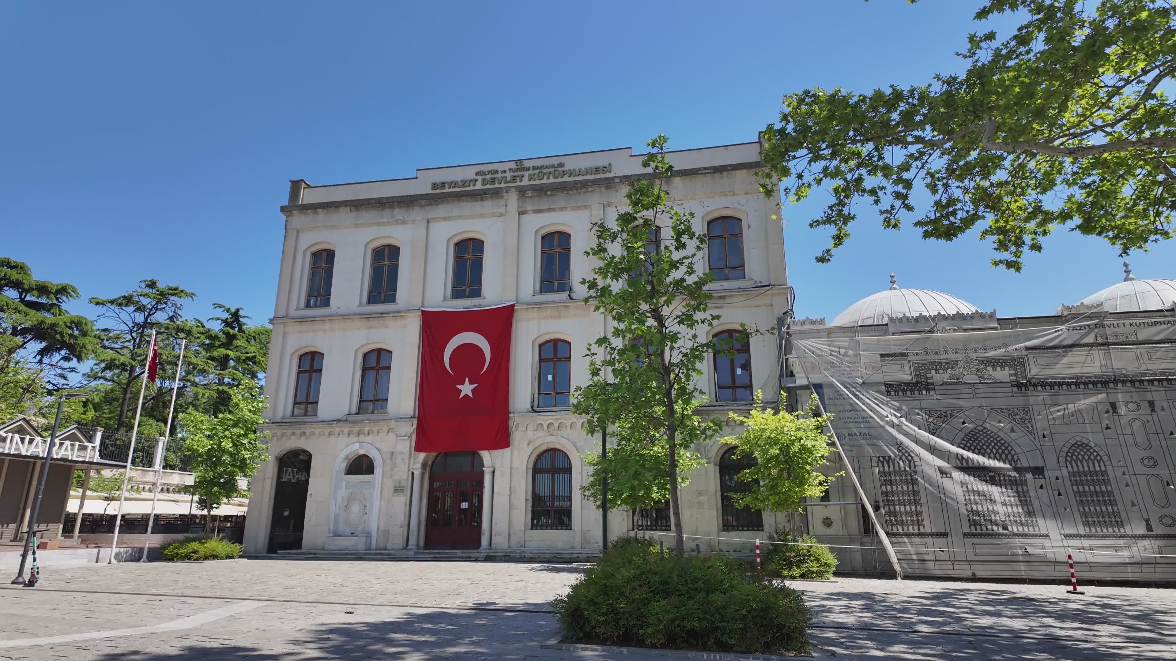 Historical Building with Turkish Flag in Istanbul Free Stock Video ...