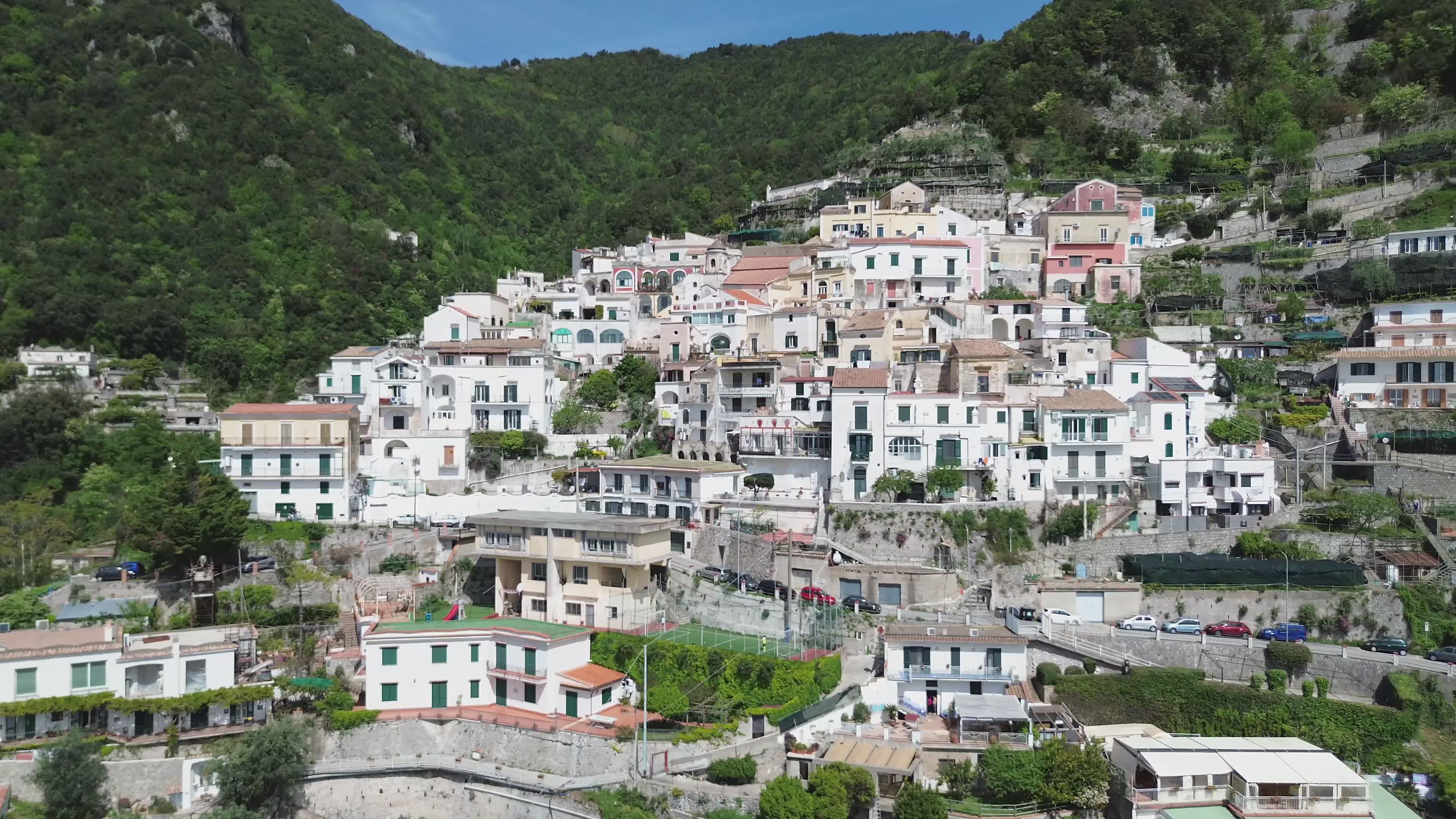 Scenic View of Italian Coastal Town Ravello Free Stock Video Footage ...