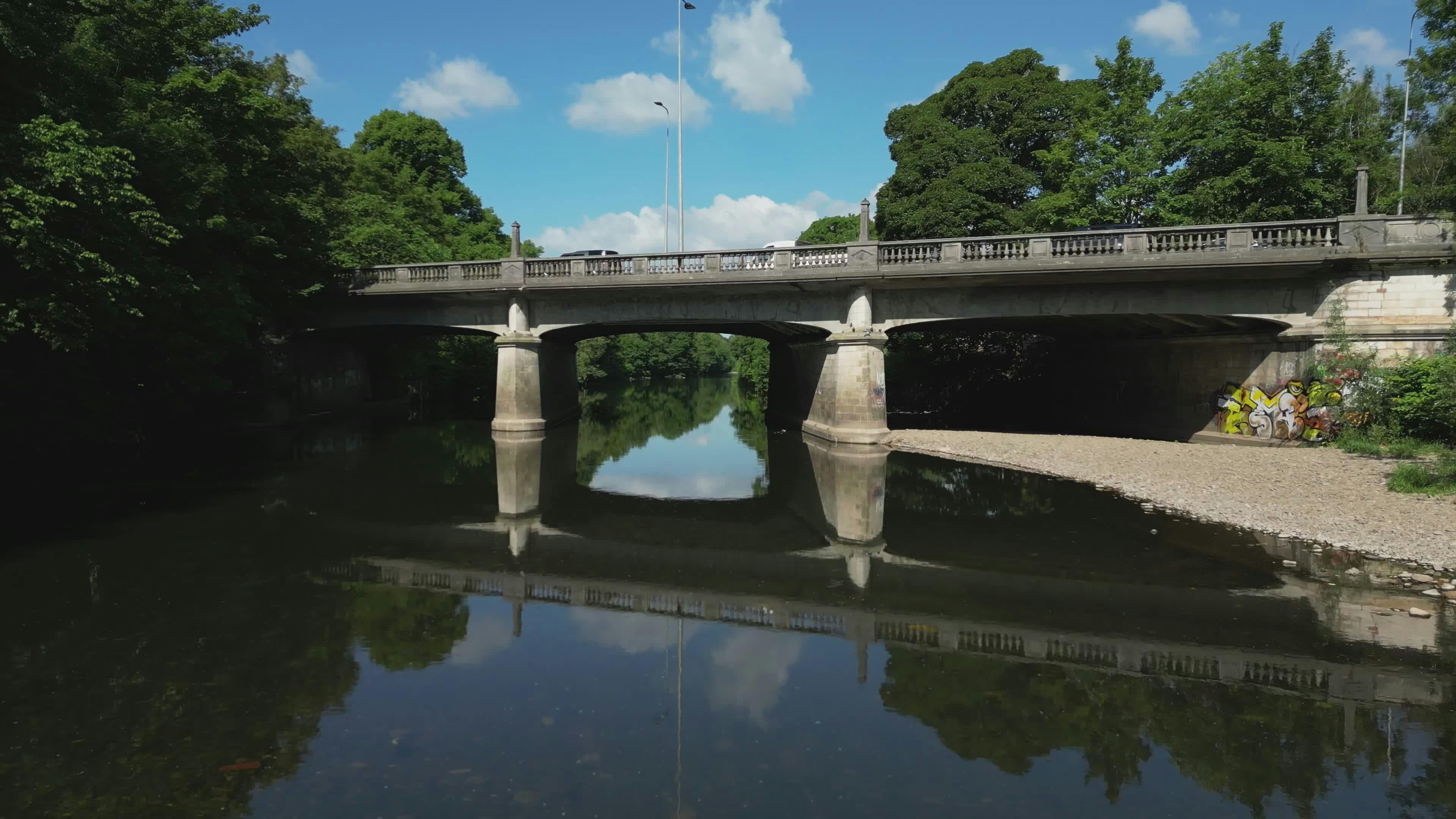 Serene Bridge Over River Taff in Cardiff Free Stock Video Footage ...