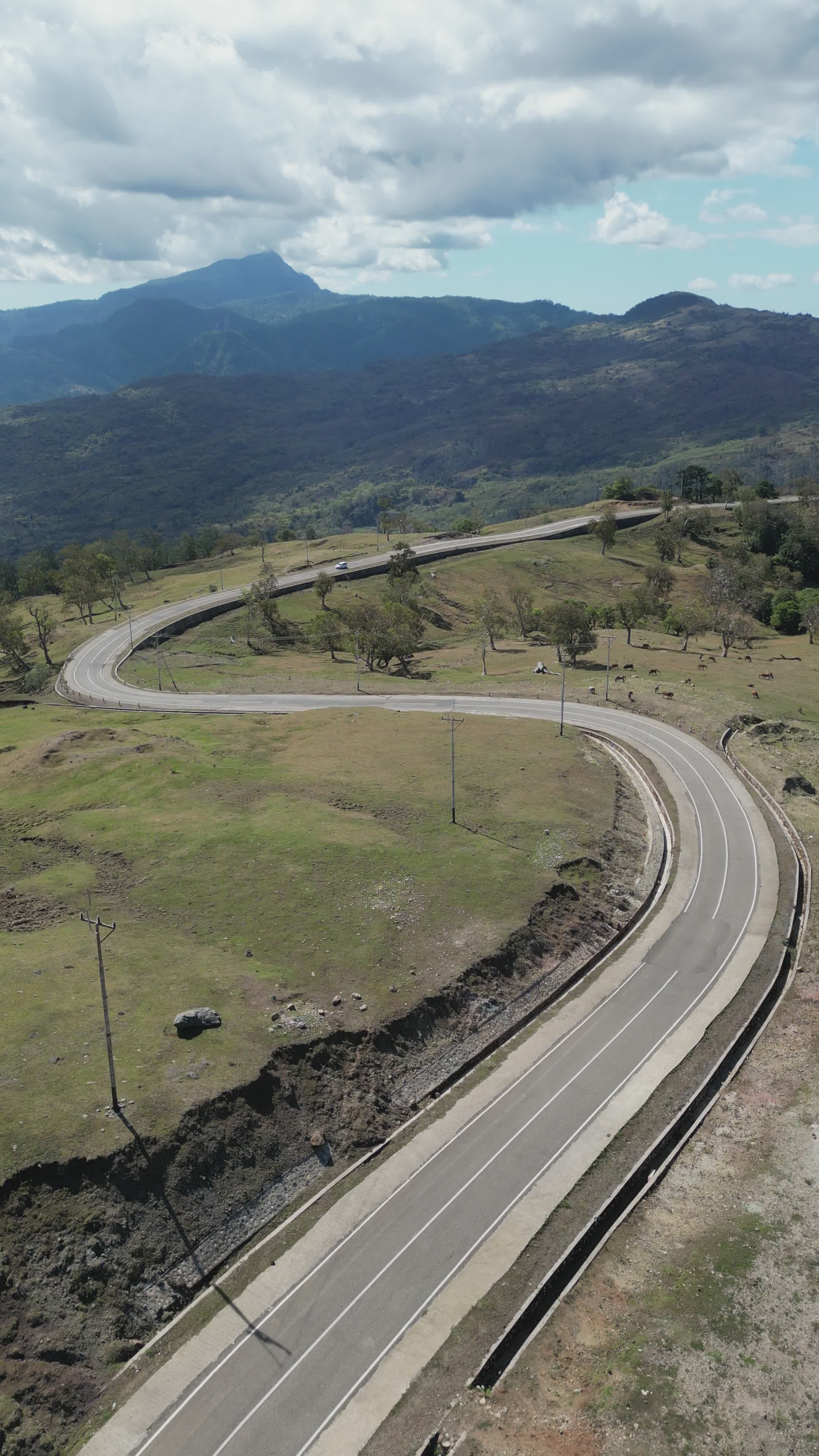 Scenic Aerial View of Mountain Road in Indonesia Free Stock Video ...