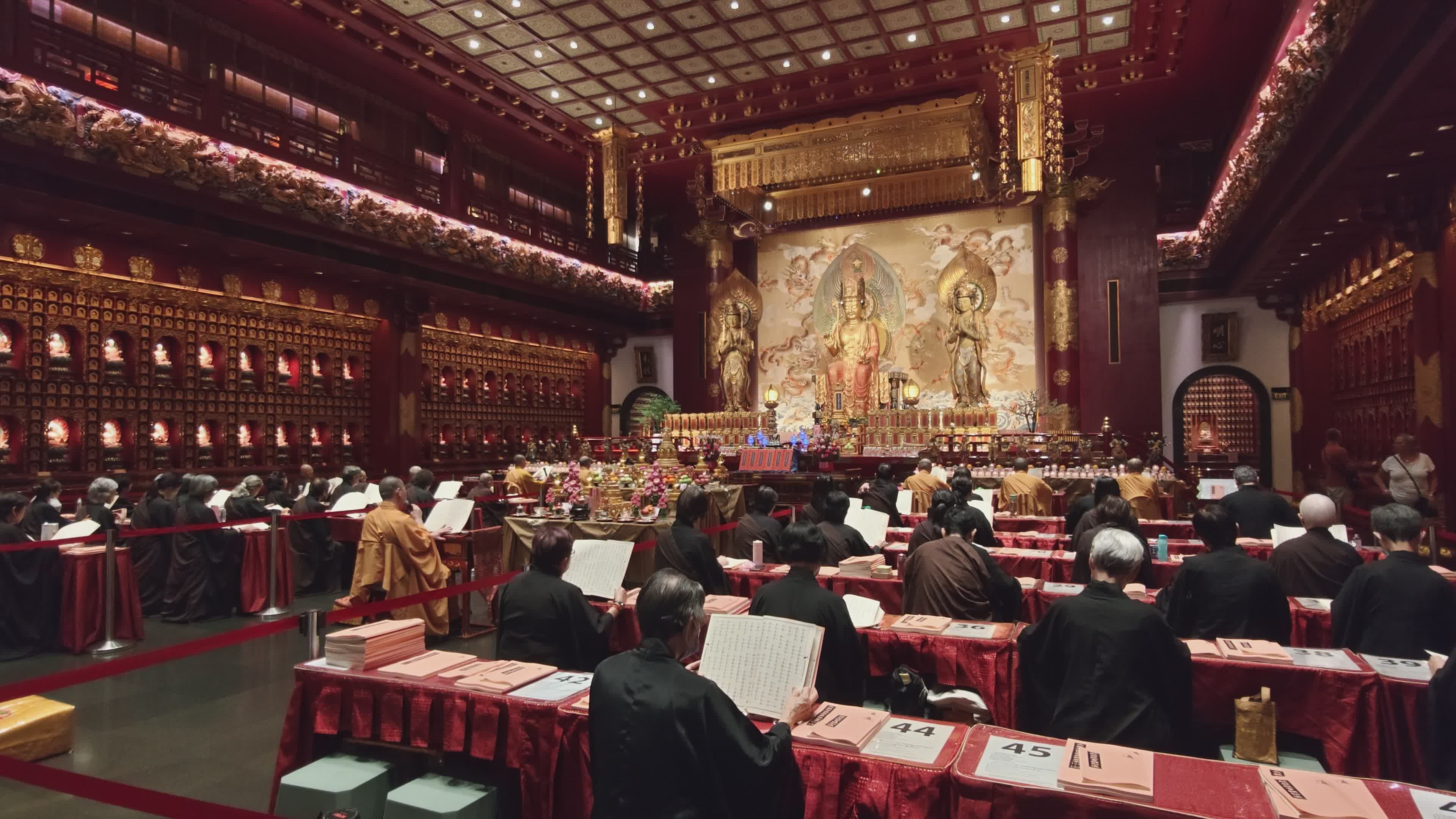 Vibrant Ceremony in Ornate Asian Temple Free Stock Video Footage ...