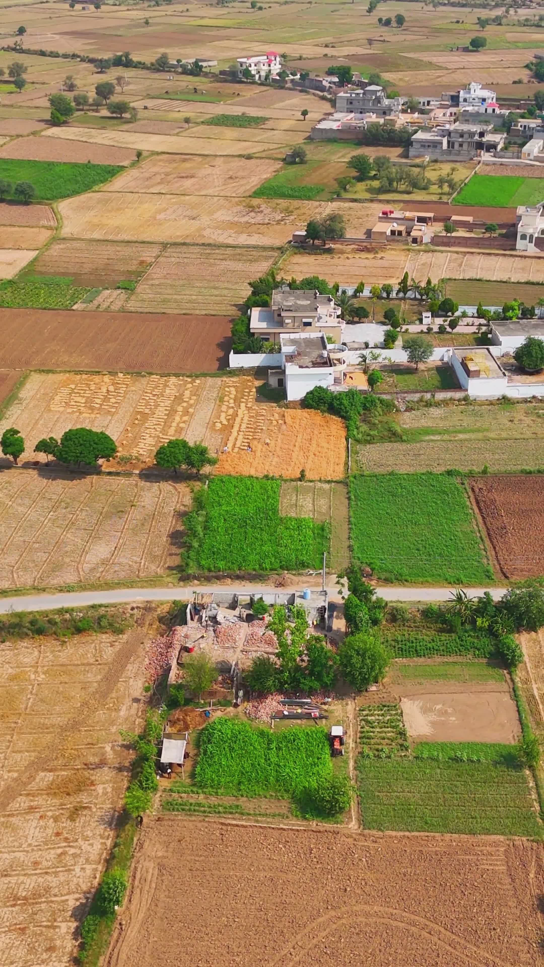 Aerial View of Rural Indian Village Landscape Free Stock Video Footage ...