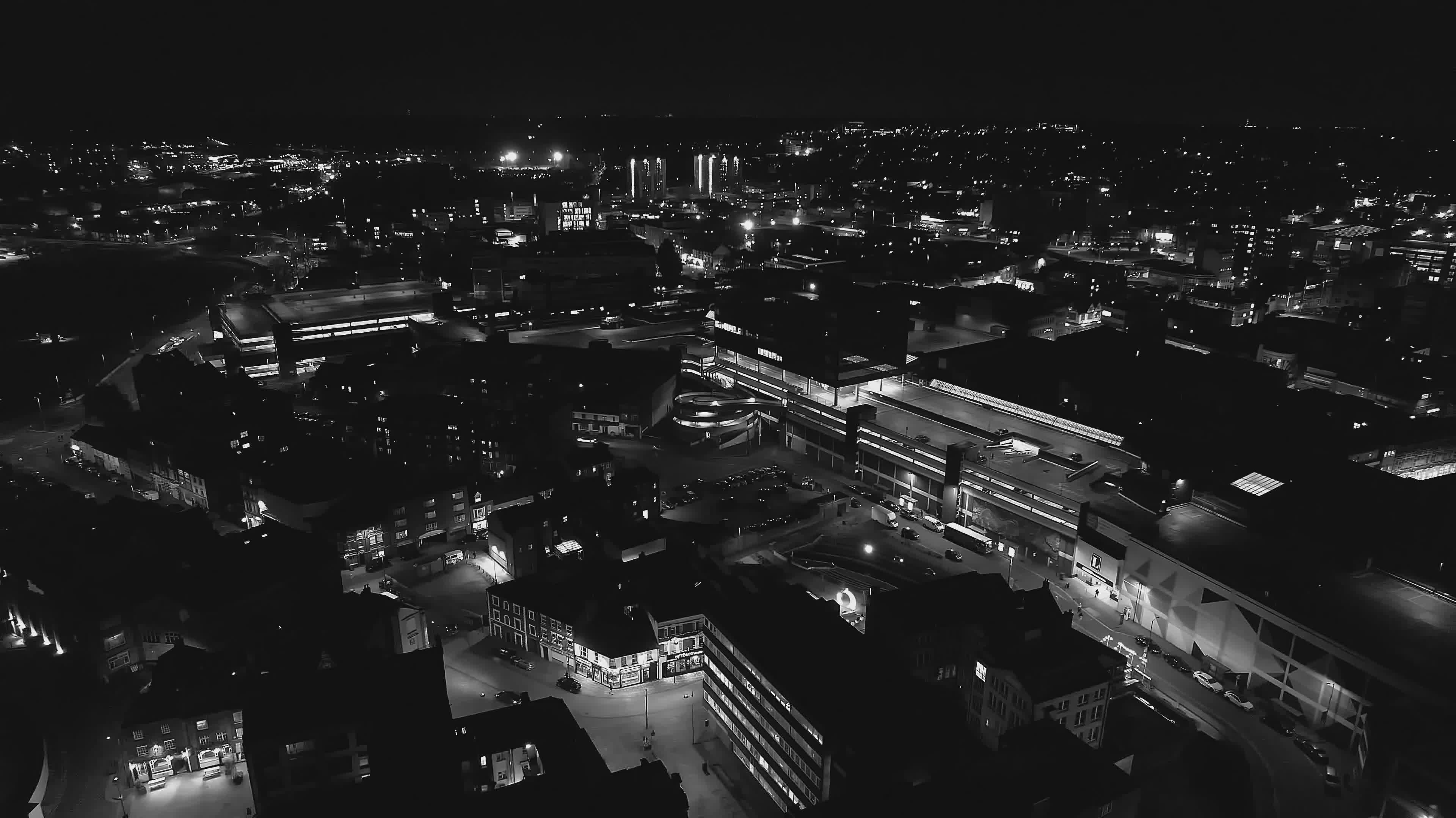 Stunning Aerial View of Cityscape at Night Free Stock Video Footage ...