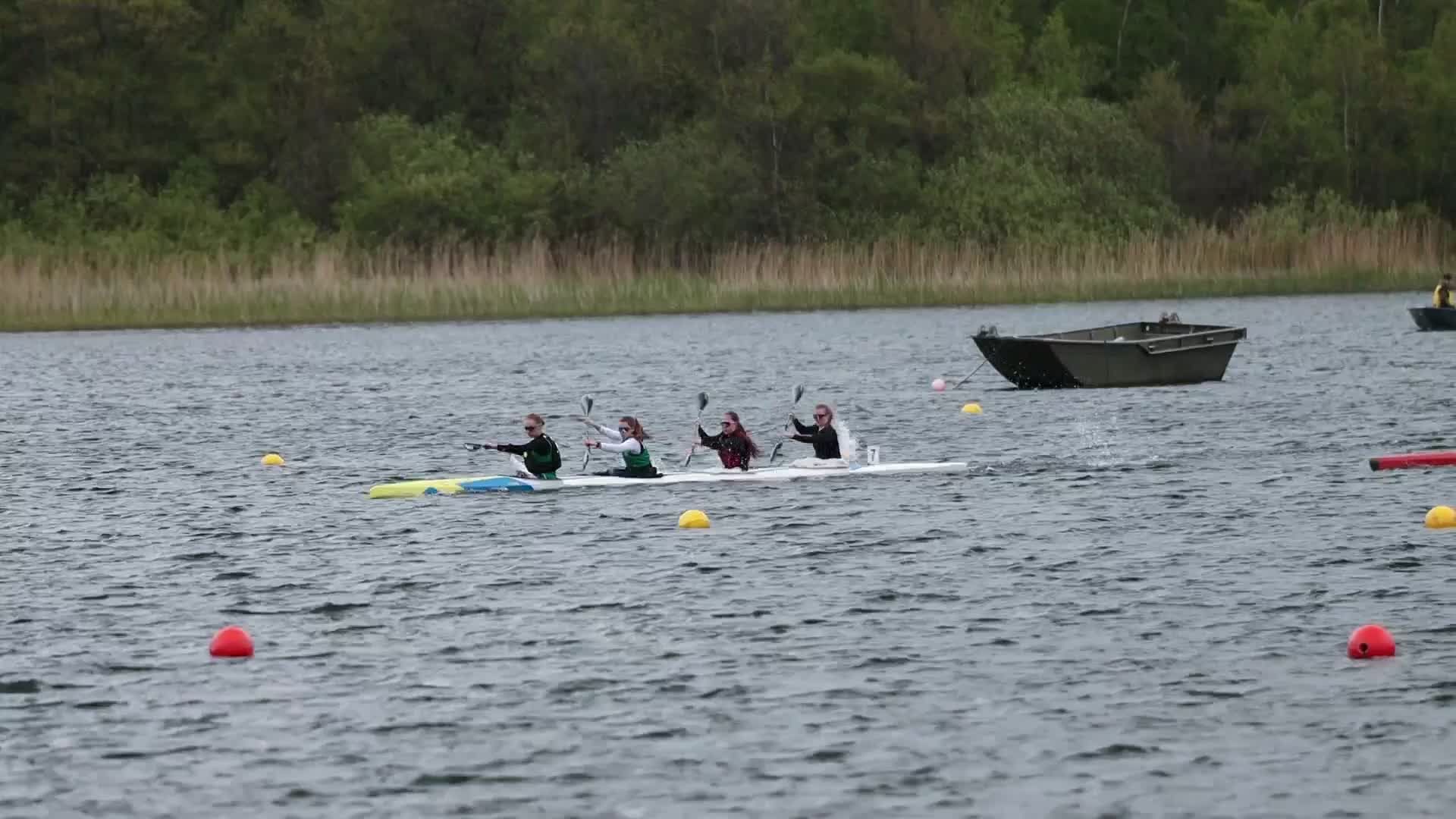 Dynamic Canoe Racing on a Lake Shoreline Free Stock Video Footage ...