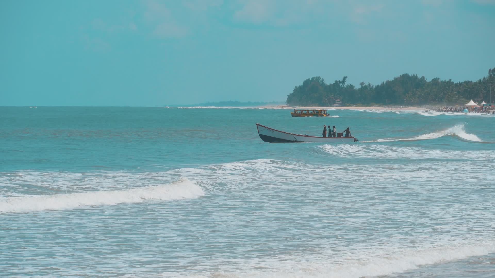 Scenic Beach Boating Adventure with Blue Waters Free Stock Video ...