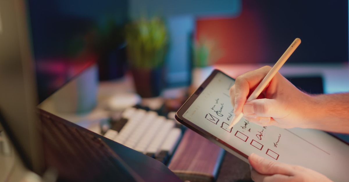 SEO-Optimized Title: Efficient Digital Note-Taking on Tablet Free Stock ...
