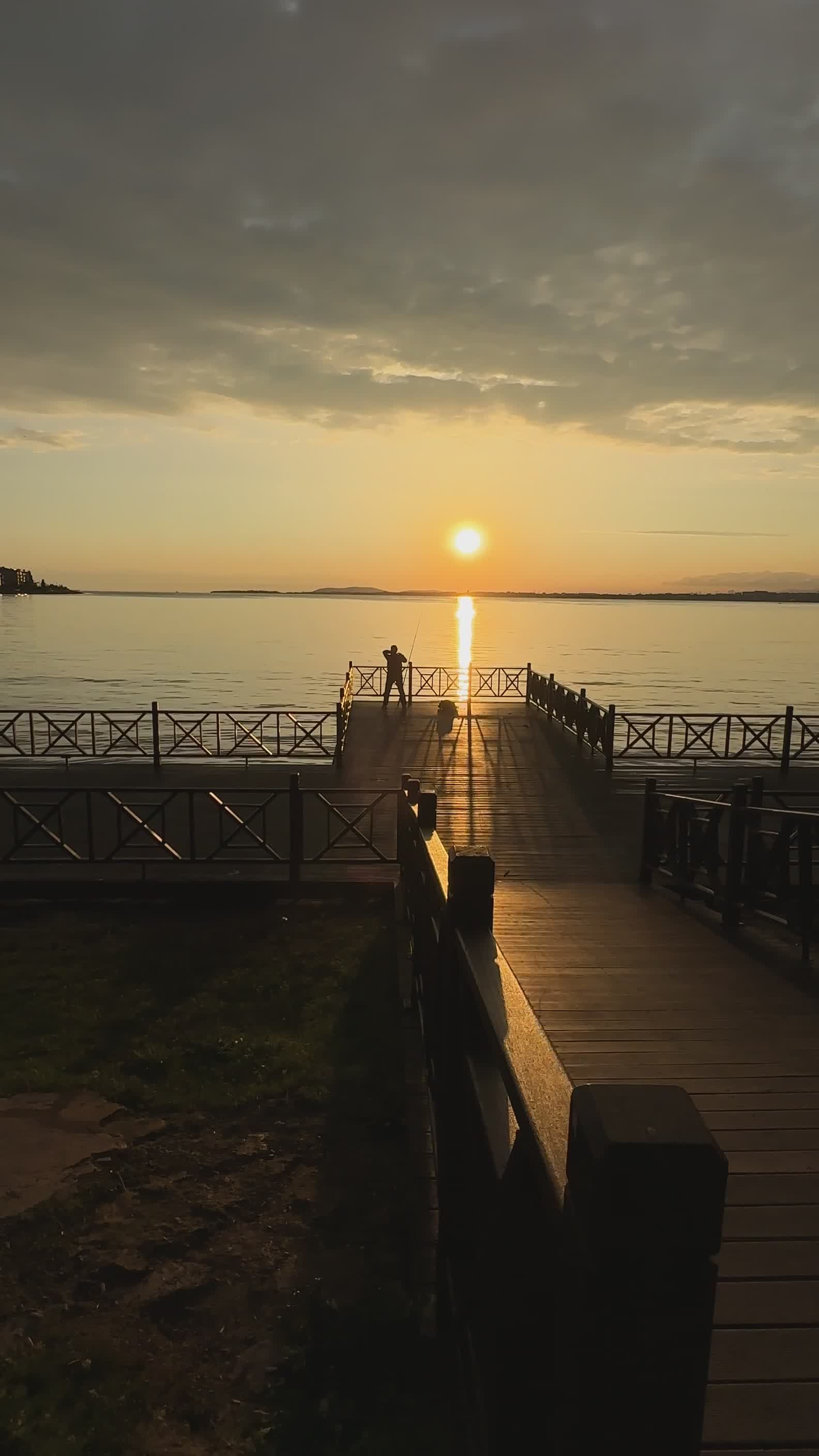 Serene Sunset over Tranquil Lake Dock View Free Stock Video Footage ...