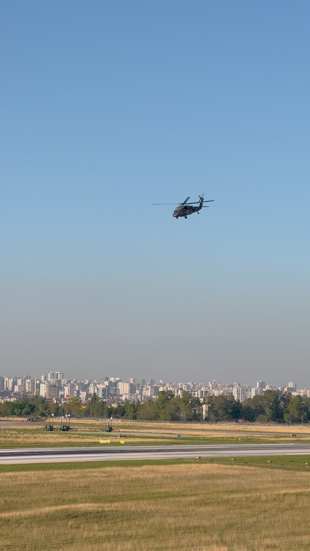 Helicopters Flying Over City Skyline on Clear Day Free Stock Video ...