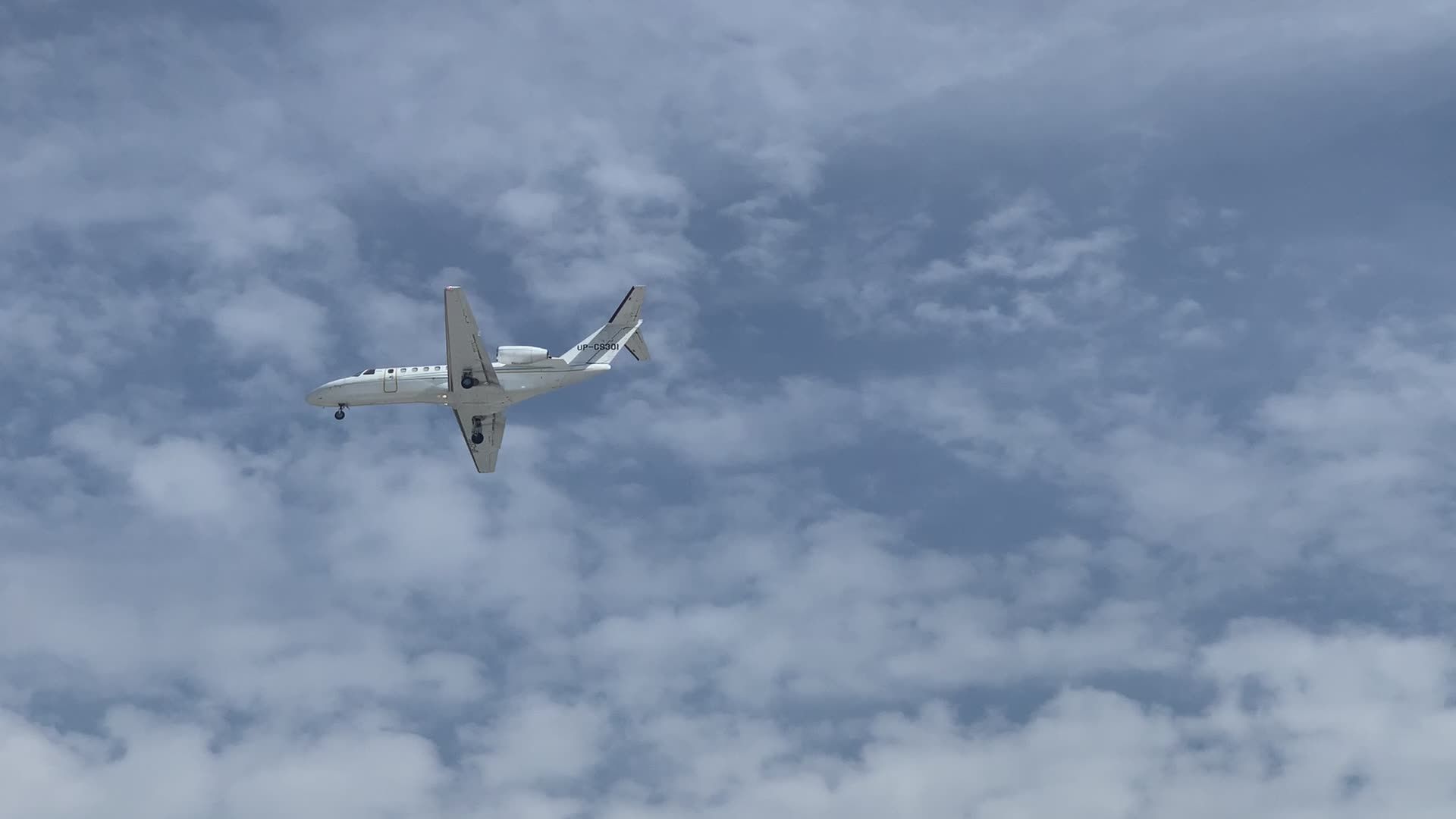 Private Jet Flying Through Clear Blue Skies Free Stock Video Footage ...