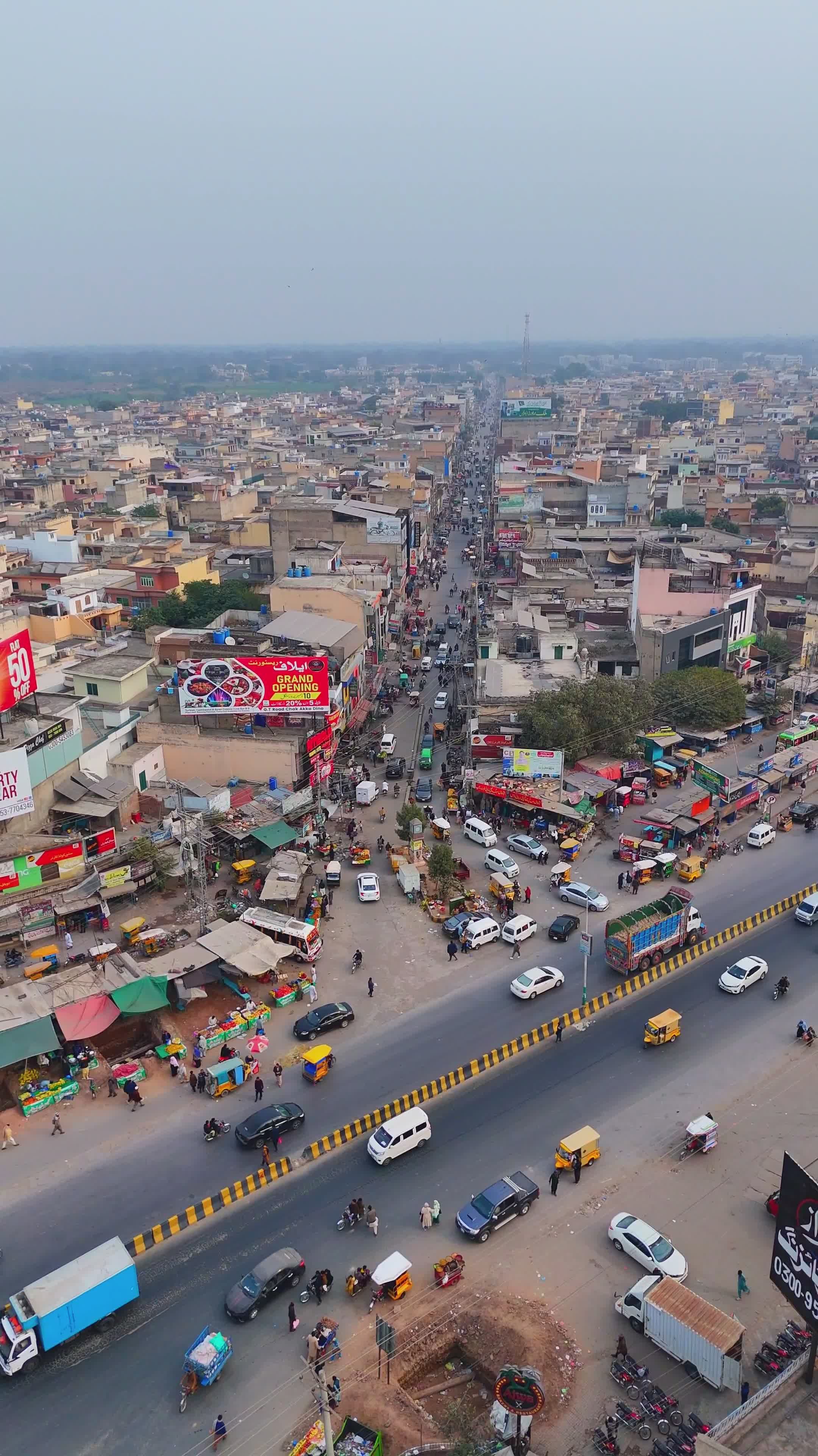 Vibrant Aerial View of Bustling City Streets Free Stock Video Footage ...