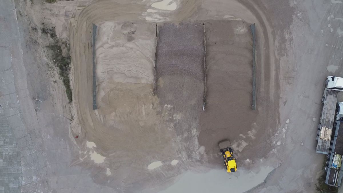 Construction Sort Aerial View of Construction Material Sorting Zone Free Stock Video ...
