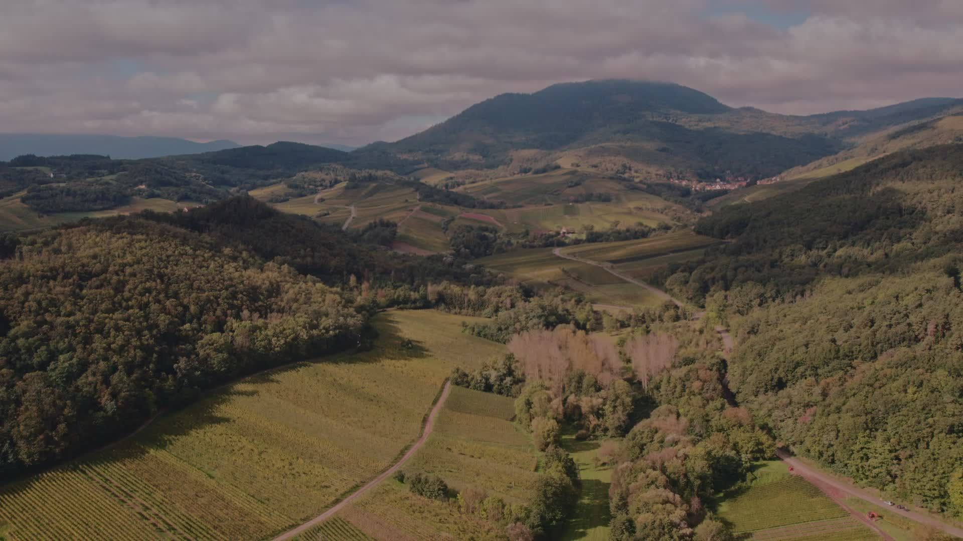 Stunning Aerial View of Serene Mountain Valley Free Stock Video Footage ...