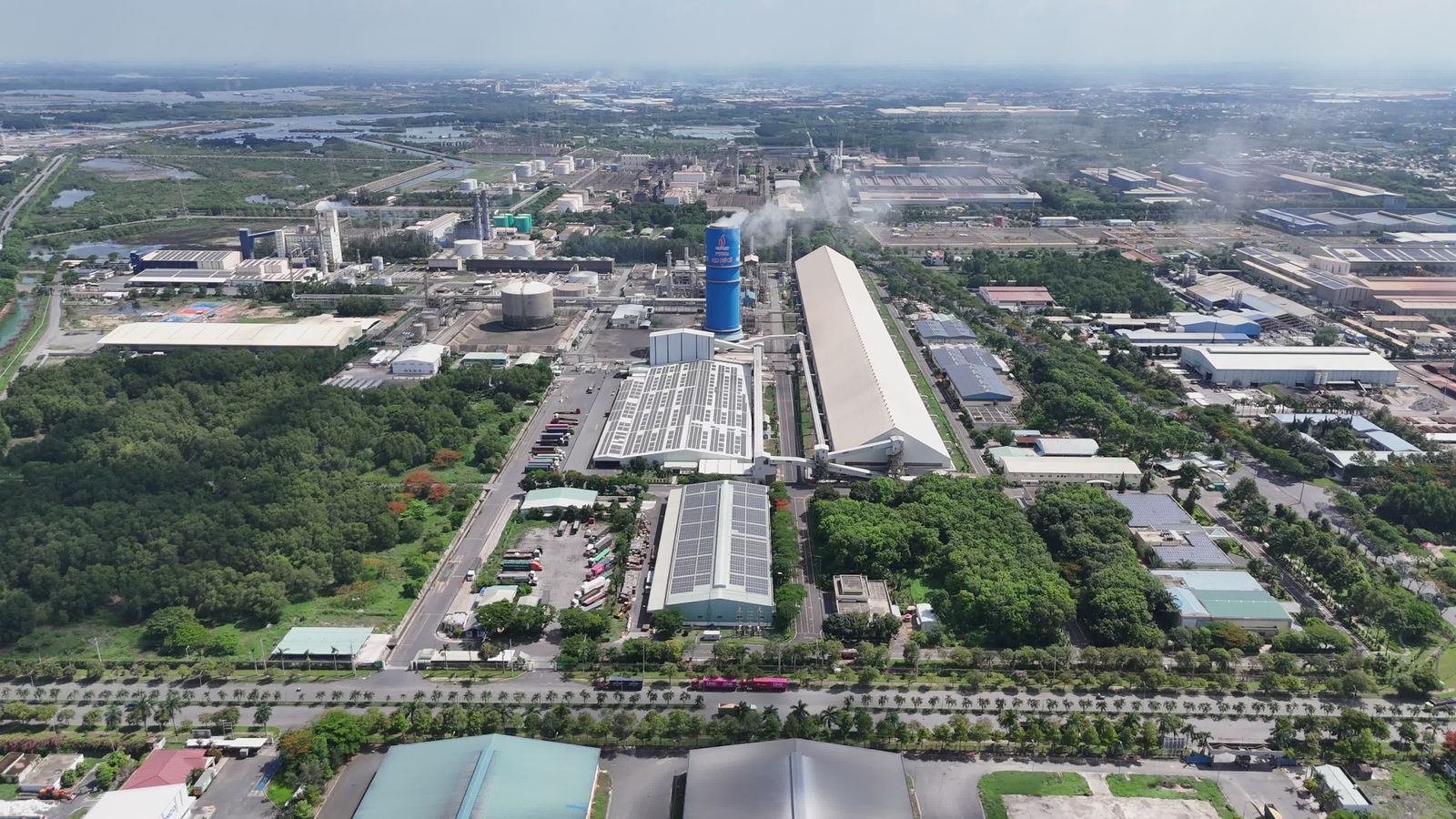 Aerial View of Industrial Factory Complex Free Stock Video Footage ...