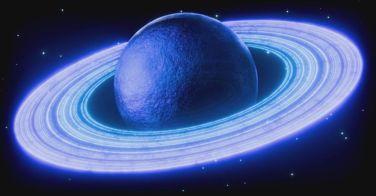 Planet With Rings High Def Stunning Blue Planet with Rings in Space Free Stock Video Footage ...