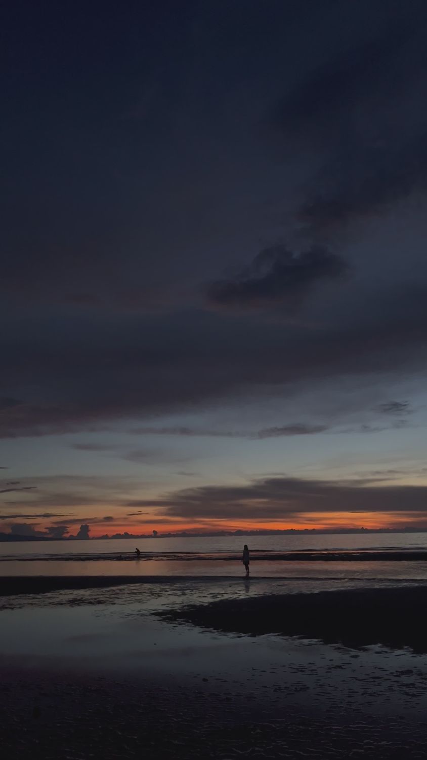 Serene Beach Sunset with Silhouetted Figures Free Stock Video Footage ...