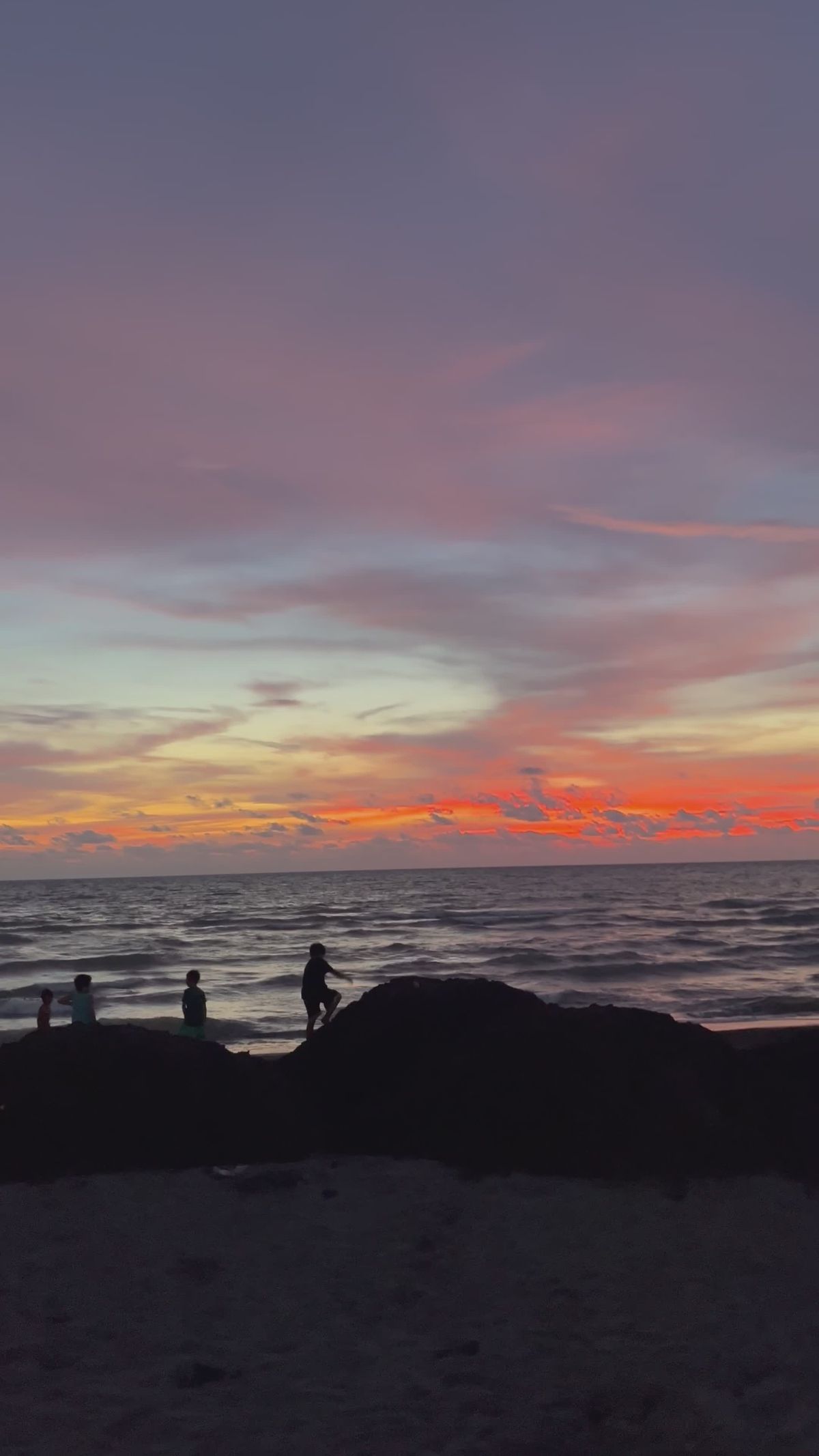 Scenic Beach Sunset with Silhouetted People Free Stock Video Footage ...