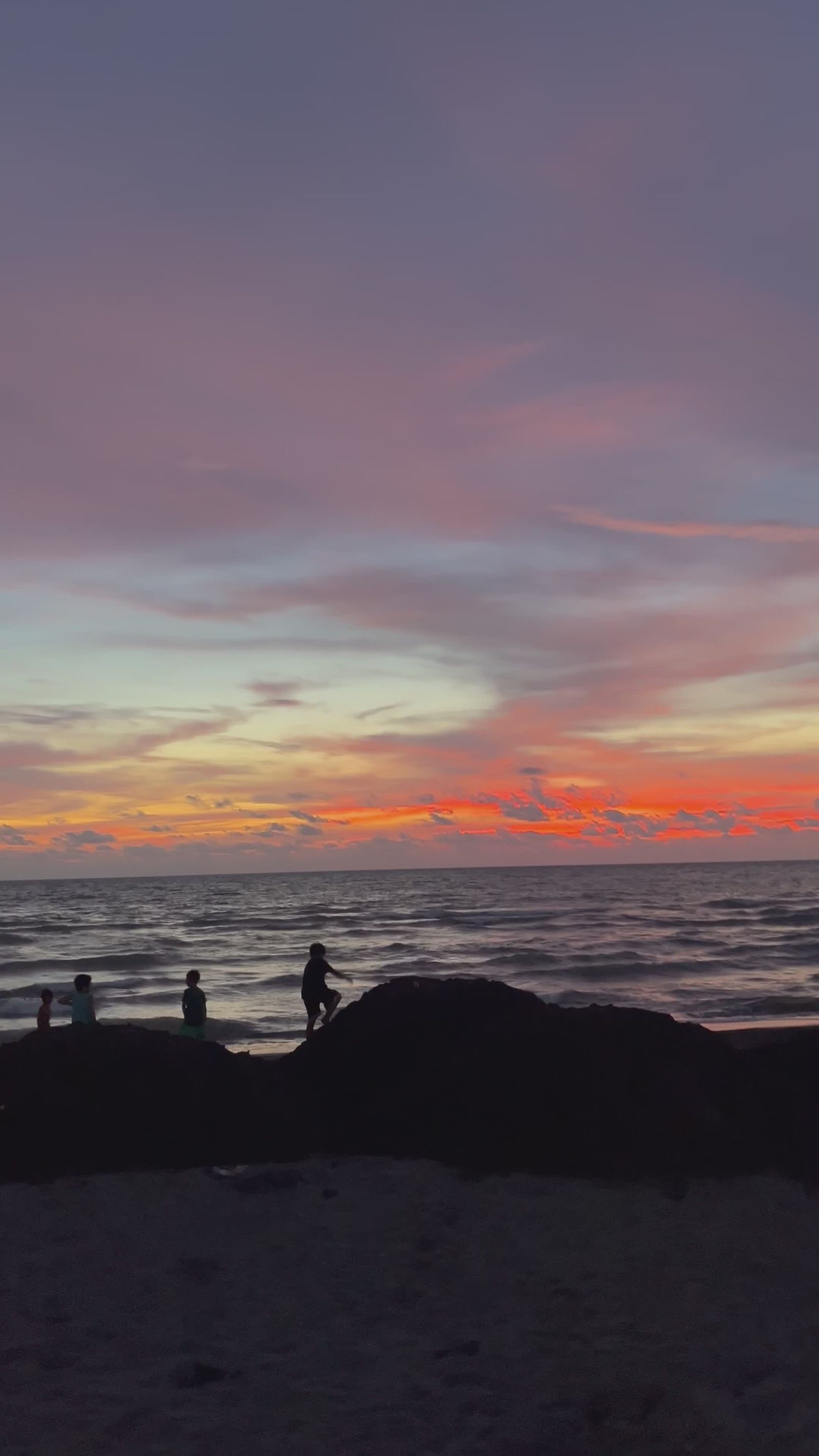 Scenic Beach Sunset with Silhouetted People Free Stock Video Footage ...
