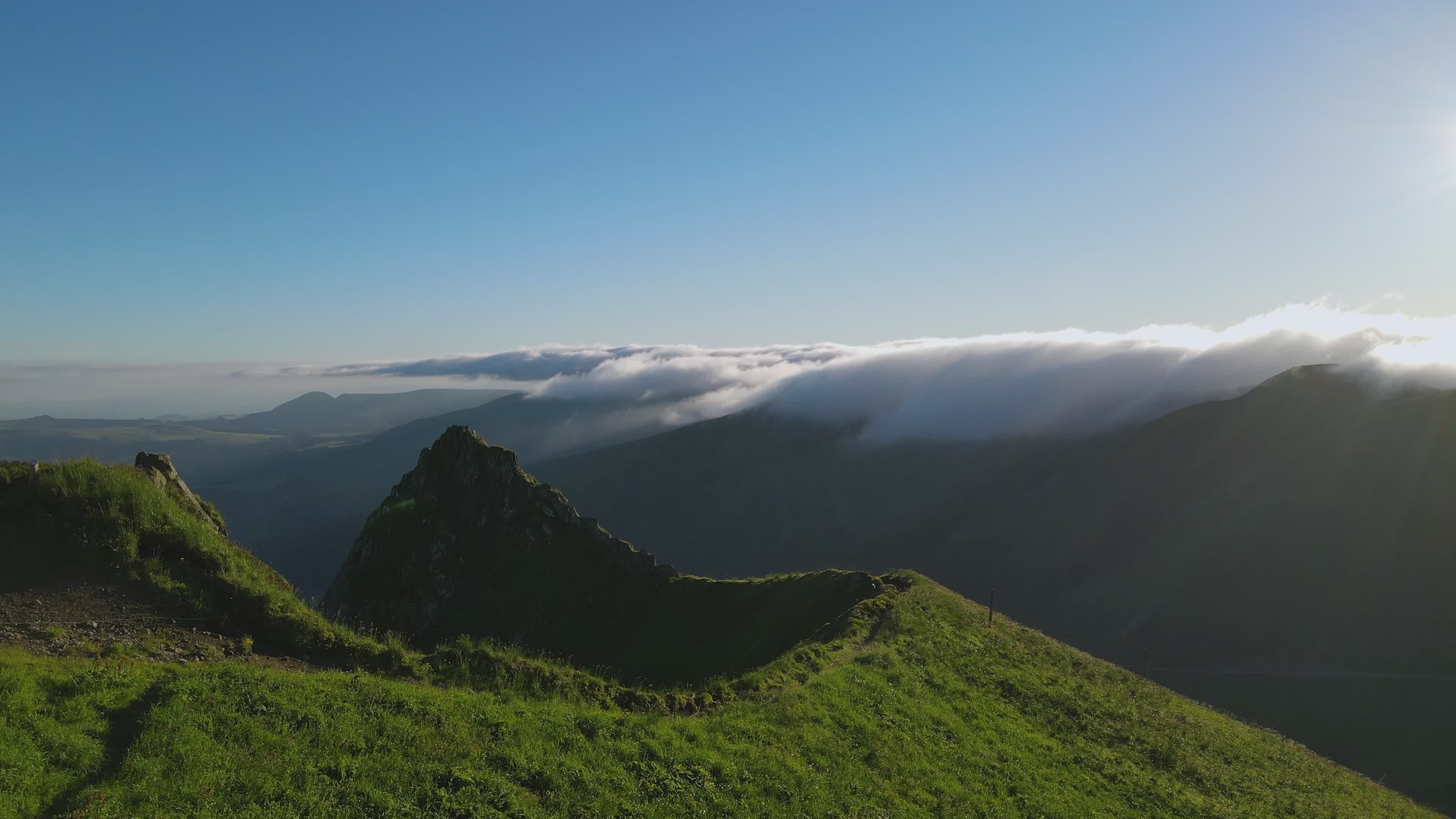 Stunning Aerial View of Misty Mountains Free Stock Video Footage ...
