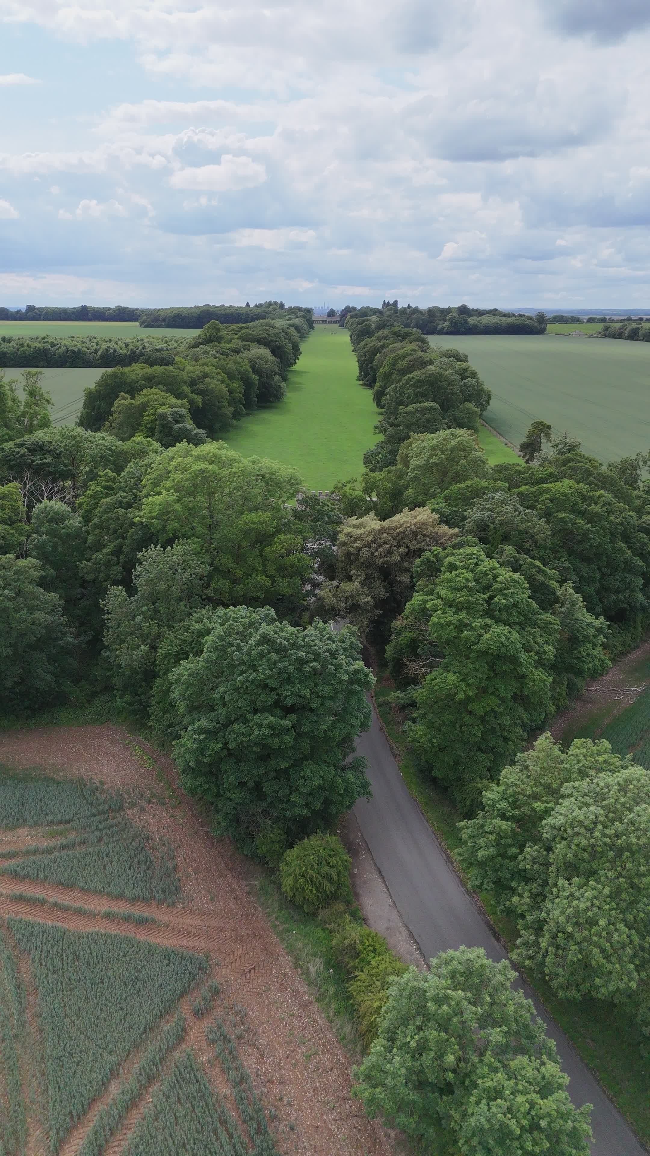 Aerial View of Lush Green Countryside Road Free Stock Video Footage ...