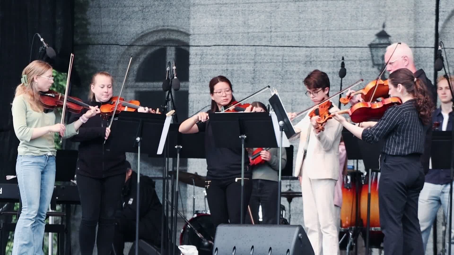 Live Performance of Violin Ensemble Outdoors Free Stock Video Footage ...