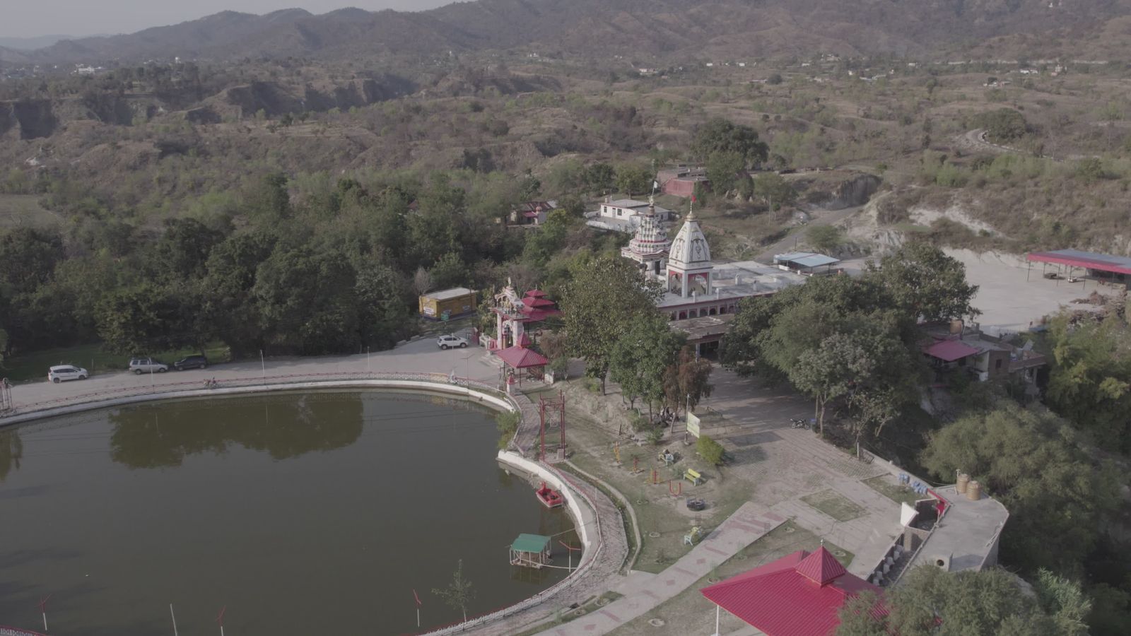 Aerial View of Hindu Temple in Indian Hills Free Stock Video Footage ...
