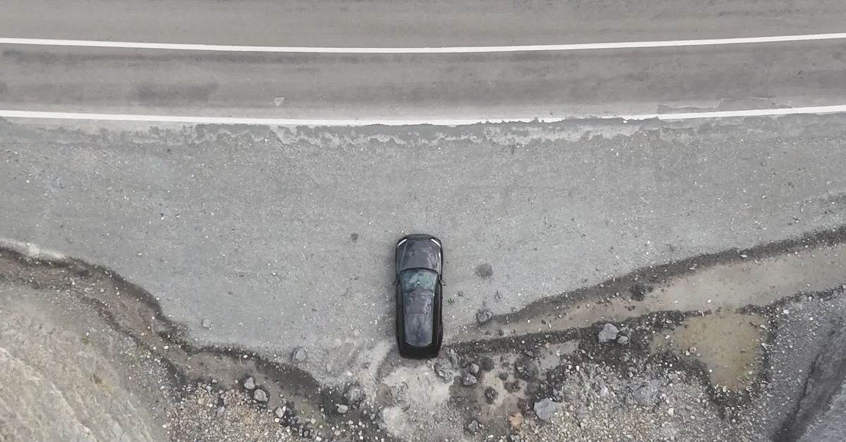 Cliffside Rd Top View Aerial View of Car on Coastal Cliffside Road Free Stock Video Footage ...