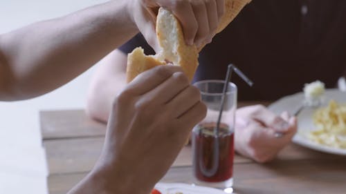 Video Of Person Breaking Bread