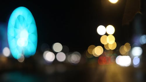 An Out Of Focus Points Of City Lights At Night