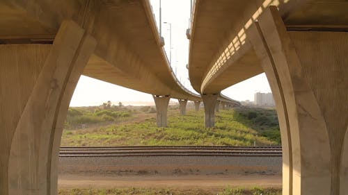 A Railway Under A Flyover