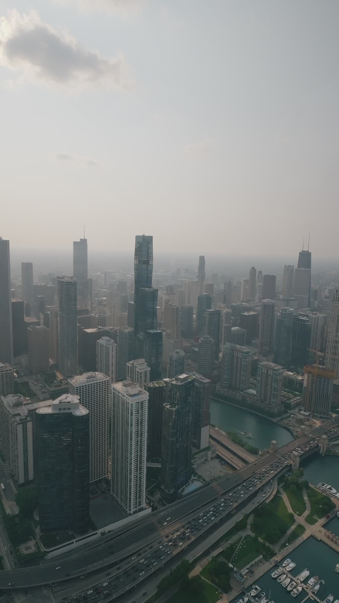Stunning Aerial View of Chicago Skyline Free Stock Video Footage ...