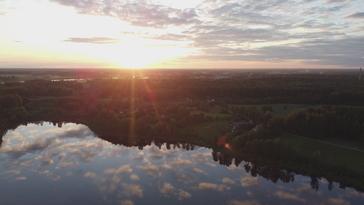 Aerial View of Scenic Lake at Sunset Free Stock Video Footage, Royalty ...