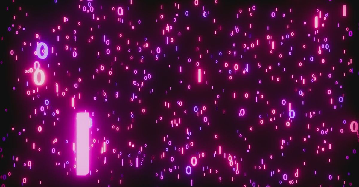 Dynamic Neon Binary Code Animation Background Free Stock Video Footage ...