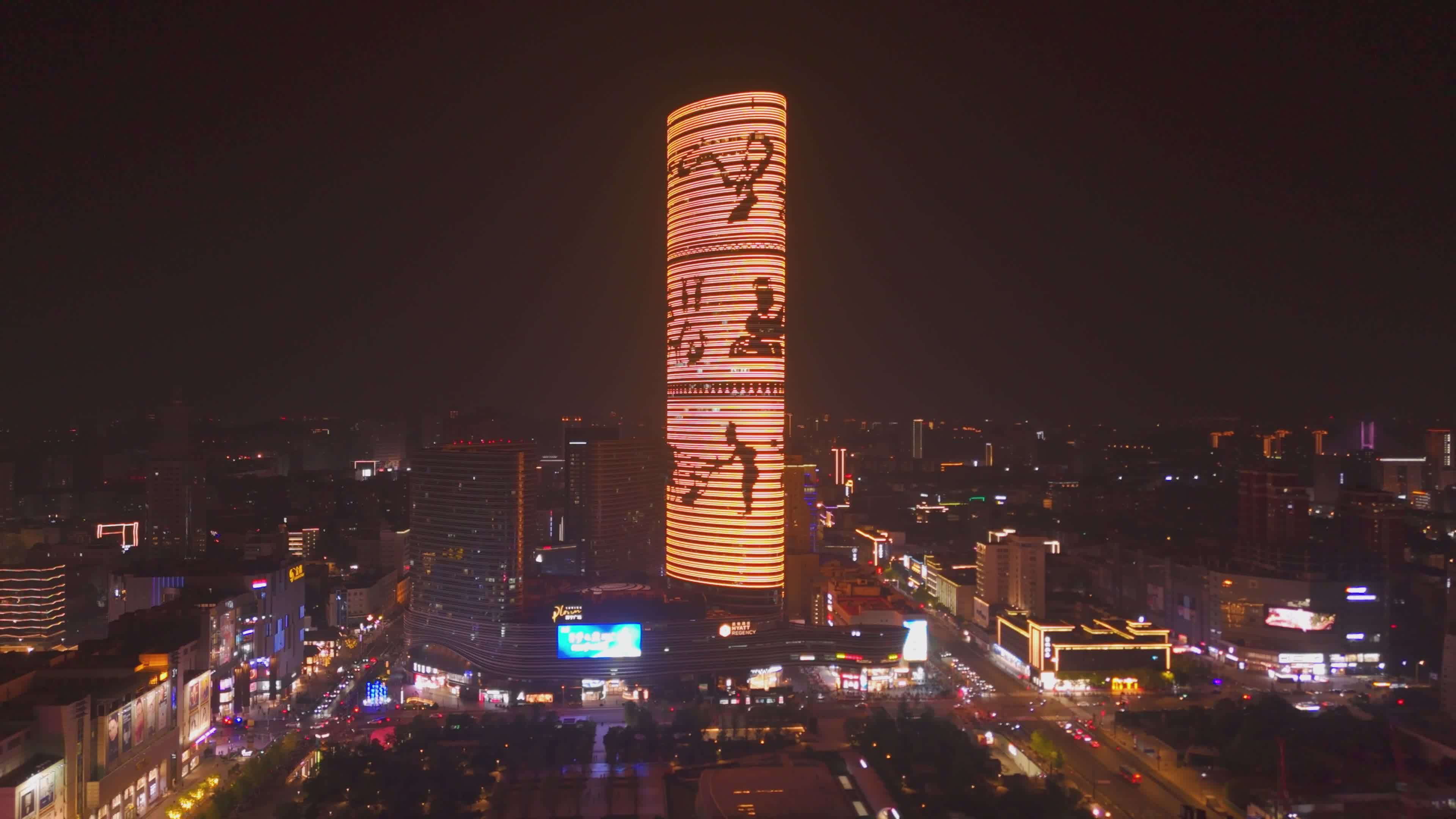Stunning Night View of Lit Tower in Cityscape Free Stock Video Footage ...