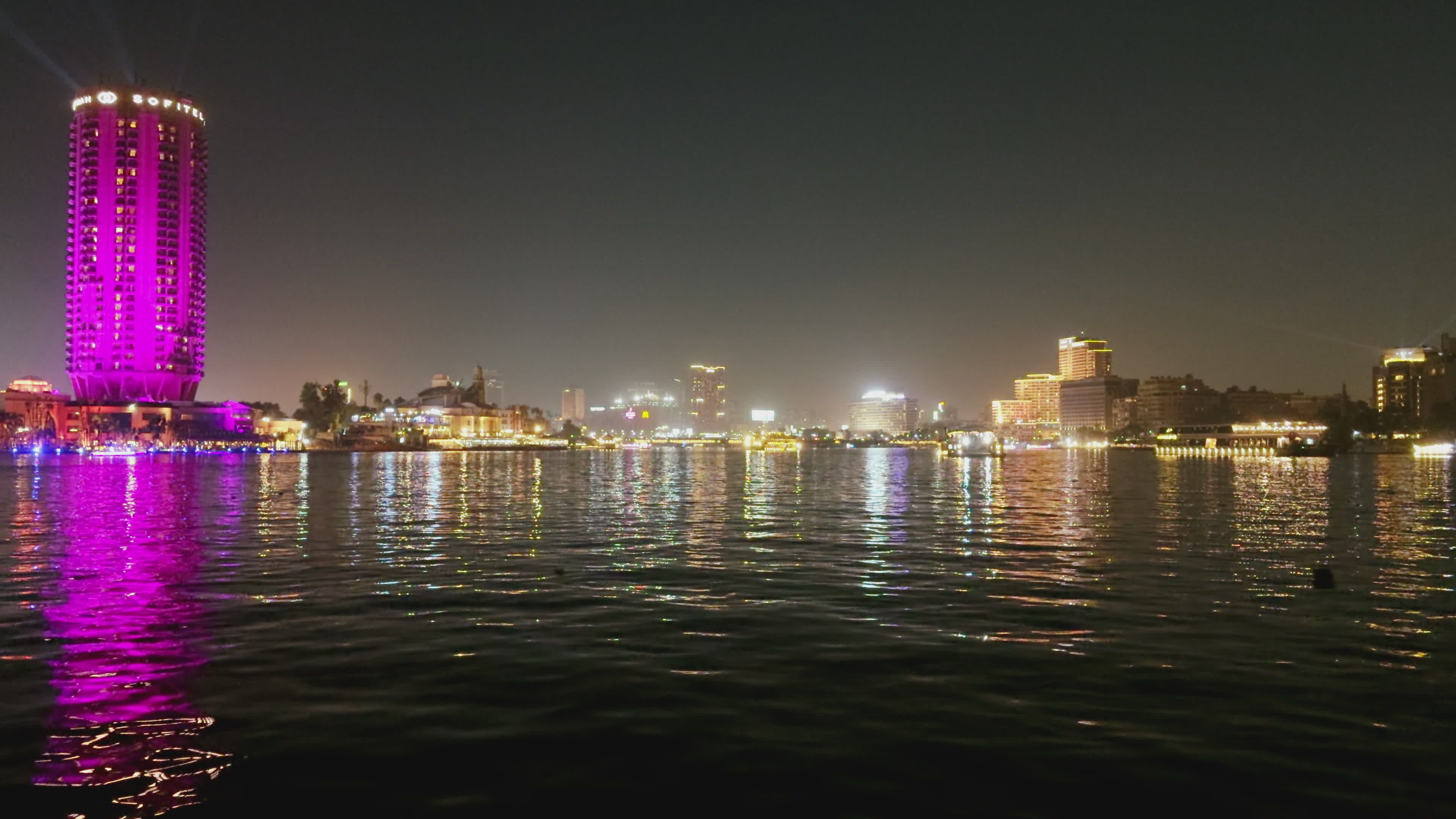 Stunning Nighttime Cityscape with Illuminated Skyline Free Stock Video ...