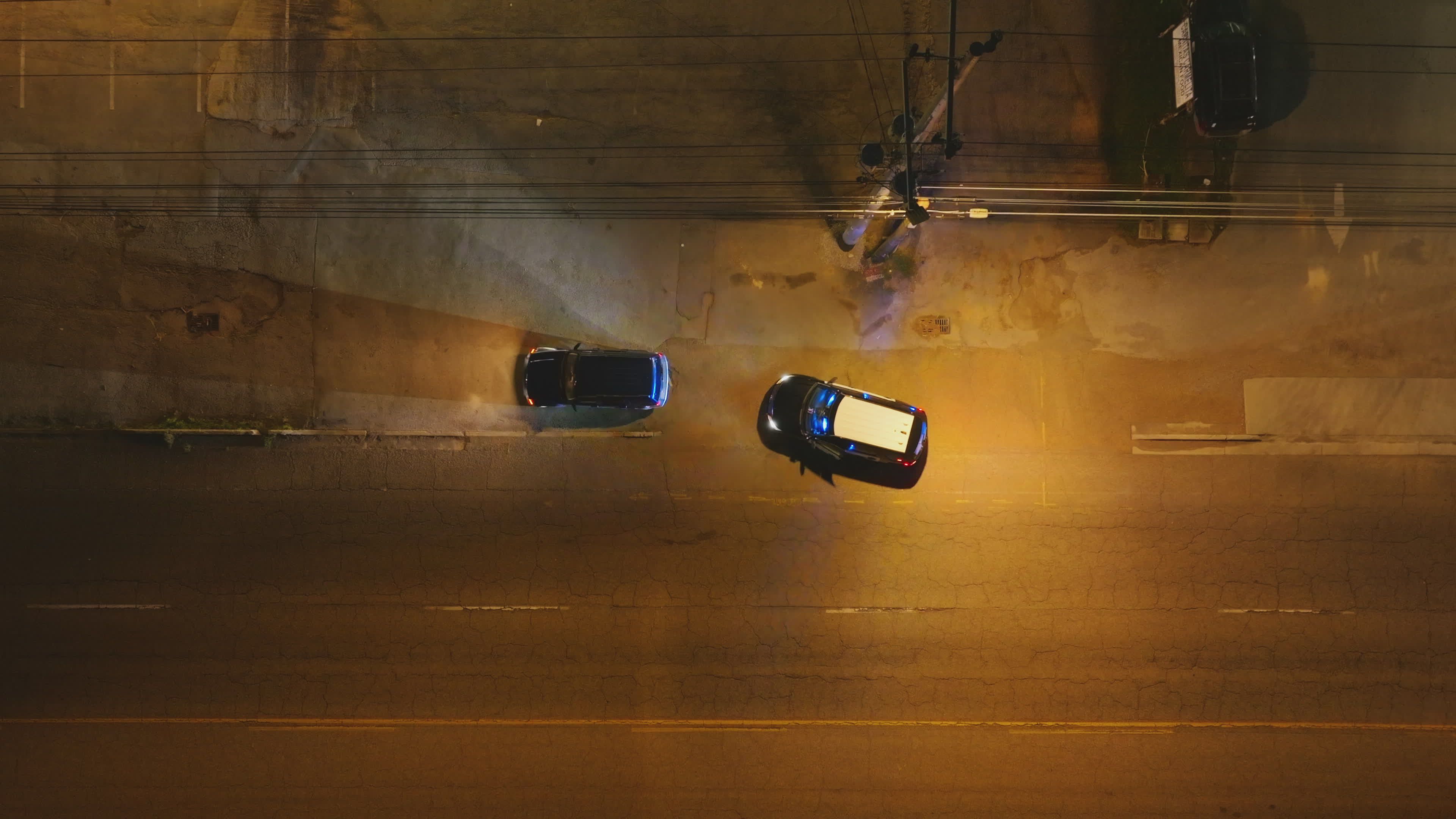 Aerial Night Scene of Urban Road Traffic Free Stock Video Footage ...