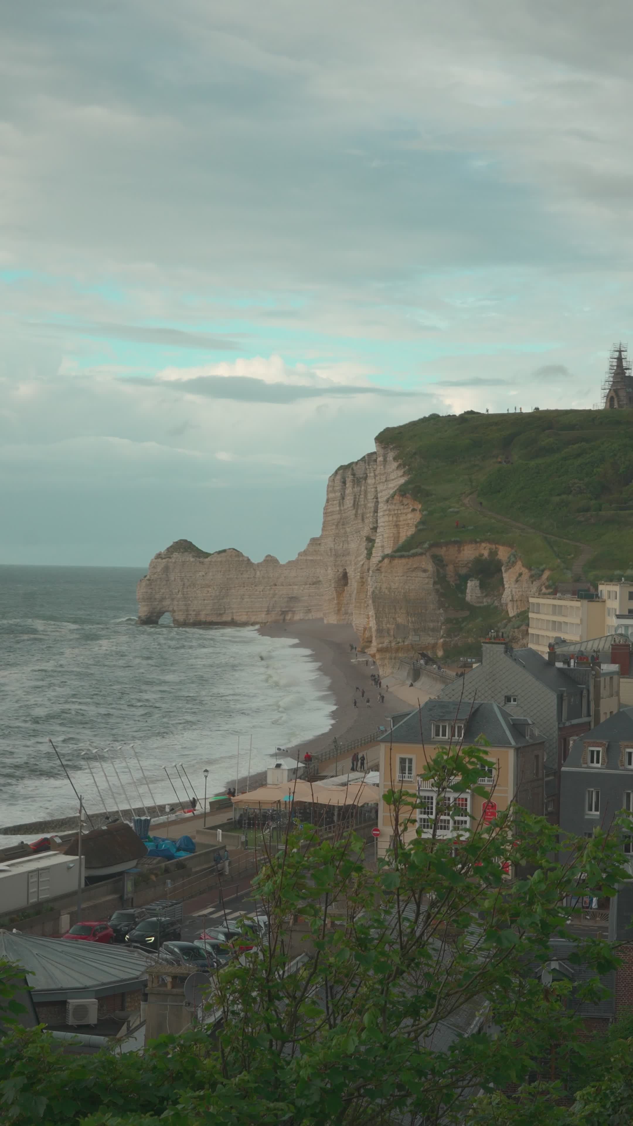 Scenic View of Étretat Cliffs in Normandy Free Stock Video Footage ...