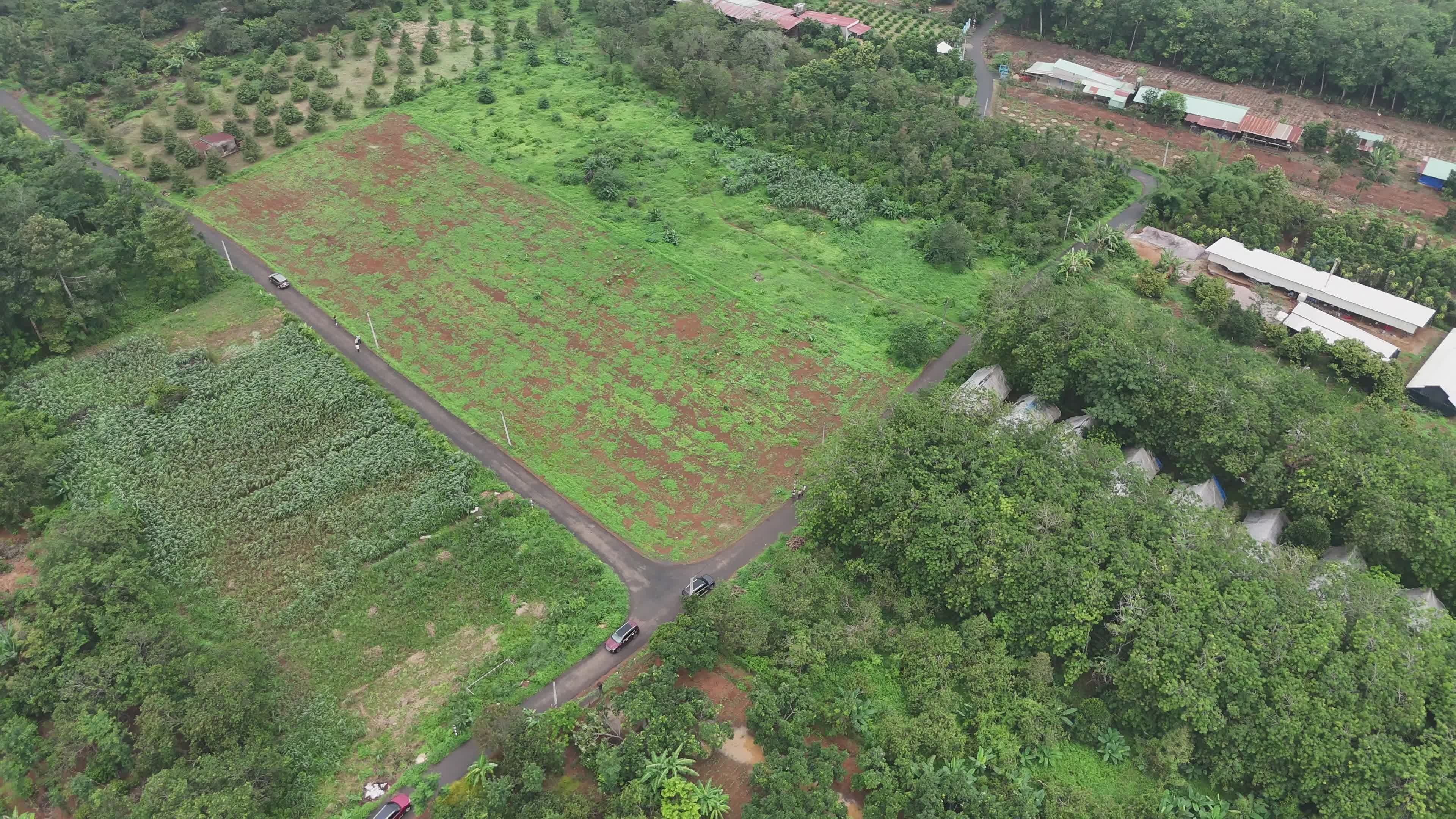 Aerial View of Lush Green Agricultural Fields Free Stock Video Footage ...