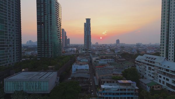 Bangkok City Sunrise Timelapse with Skyline Free Stock Video Footage ...