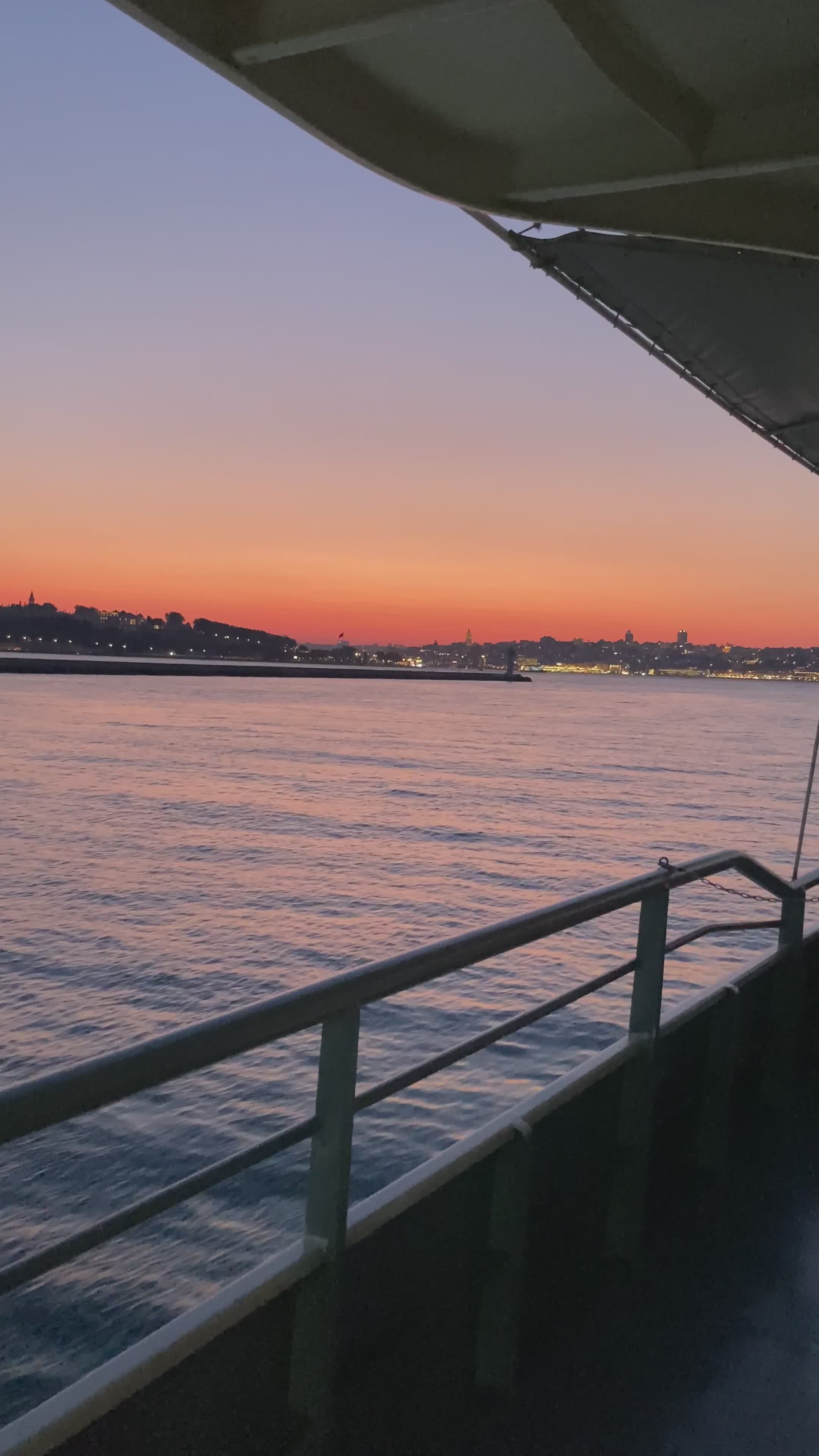 Scenic Ferry Ride at Sunset with City Skyline Free Stock Video Footage ...