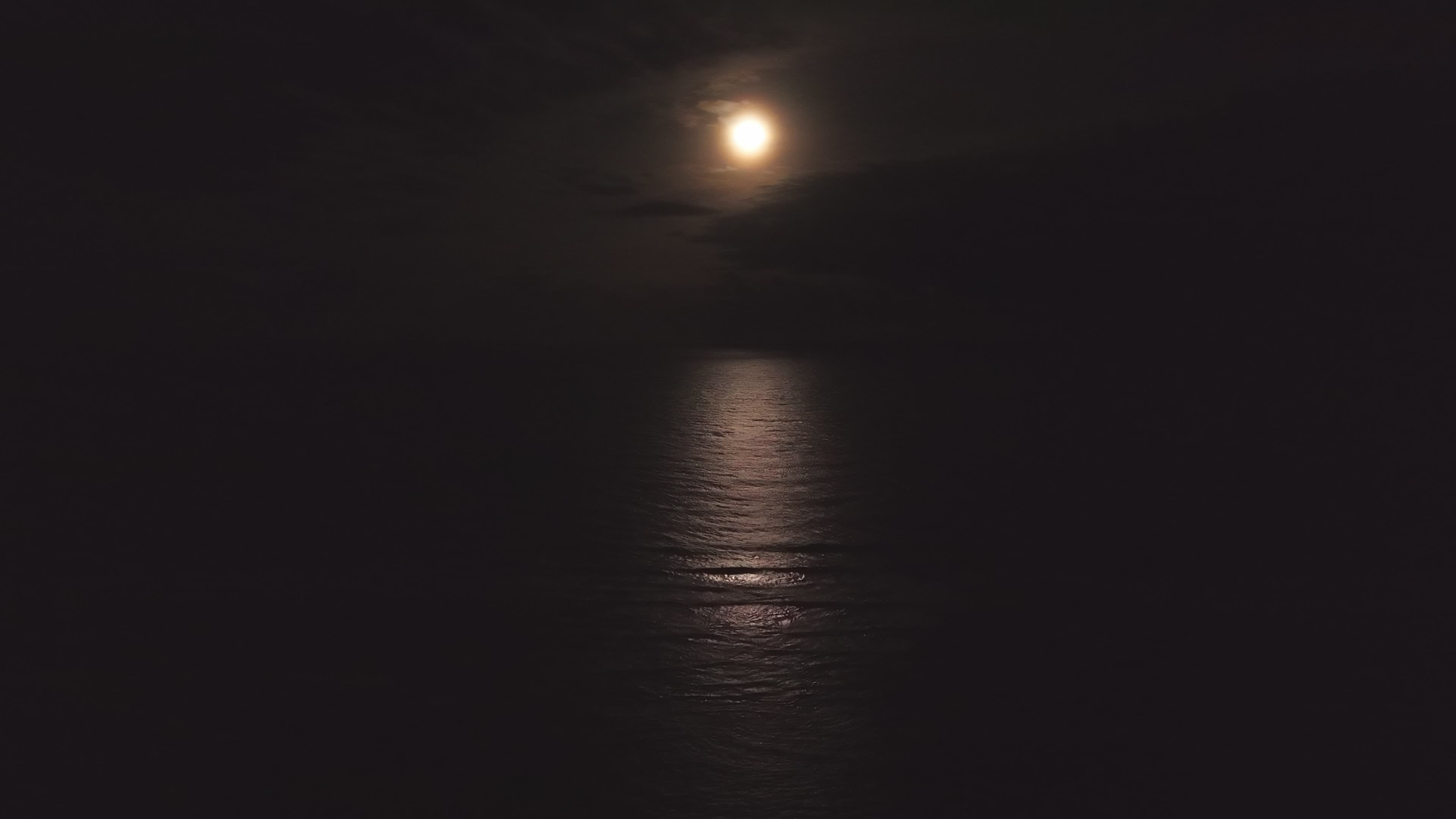 Serene Ocean Moonlight Reflection at Night Free Stock Video Footage ...