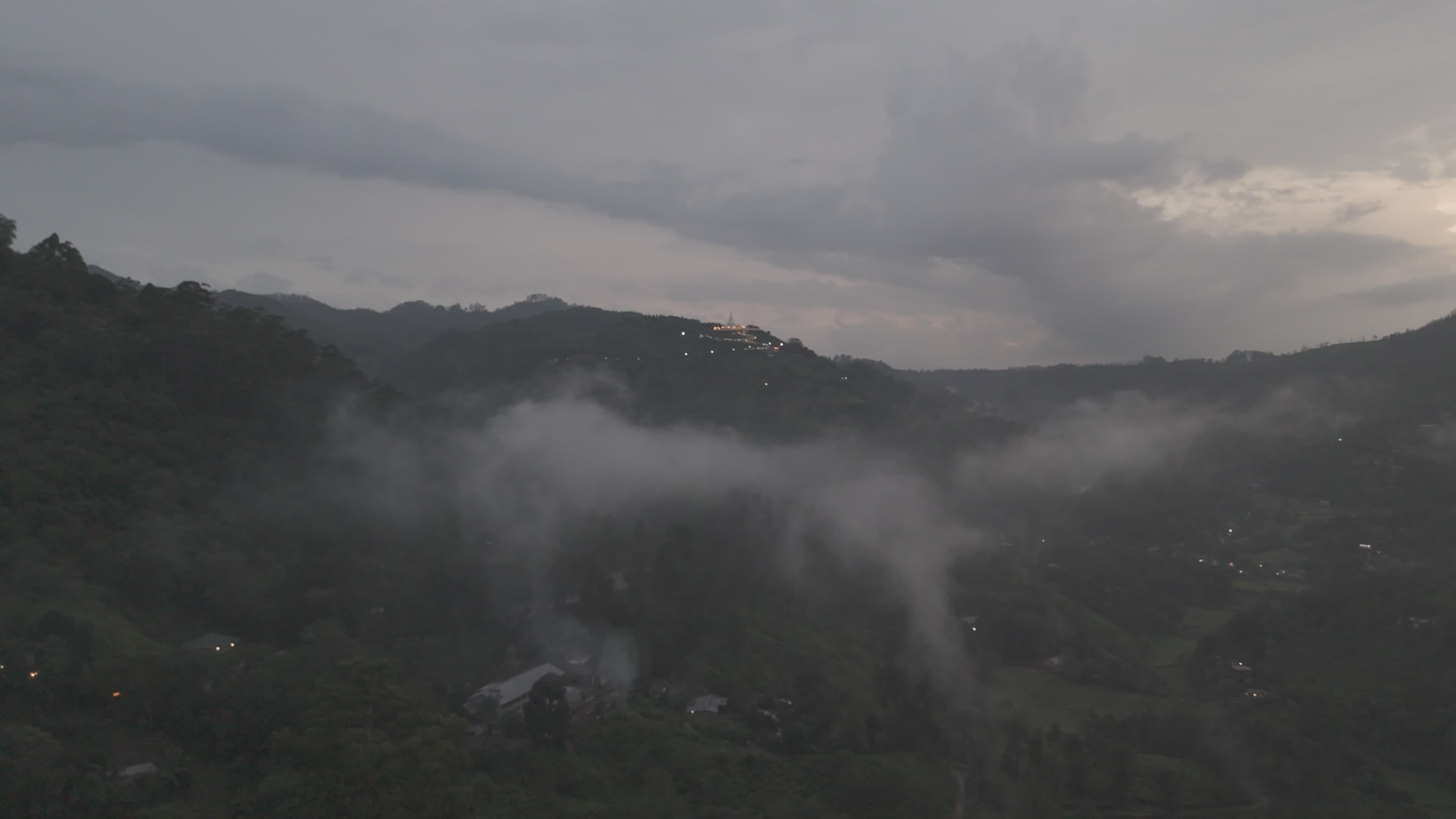 Misty Mountain Aerial View at Twilight Free Stock Video Footage ...