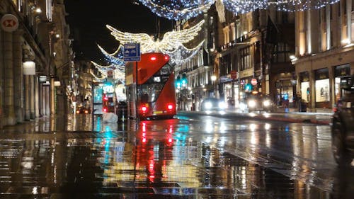 Angel Formed Christmas Lights Lighting Up The Street