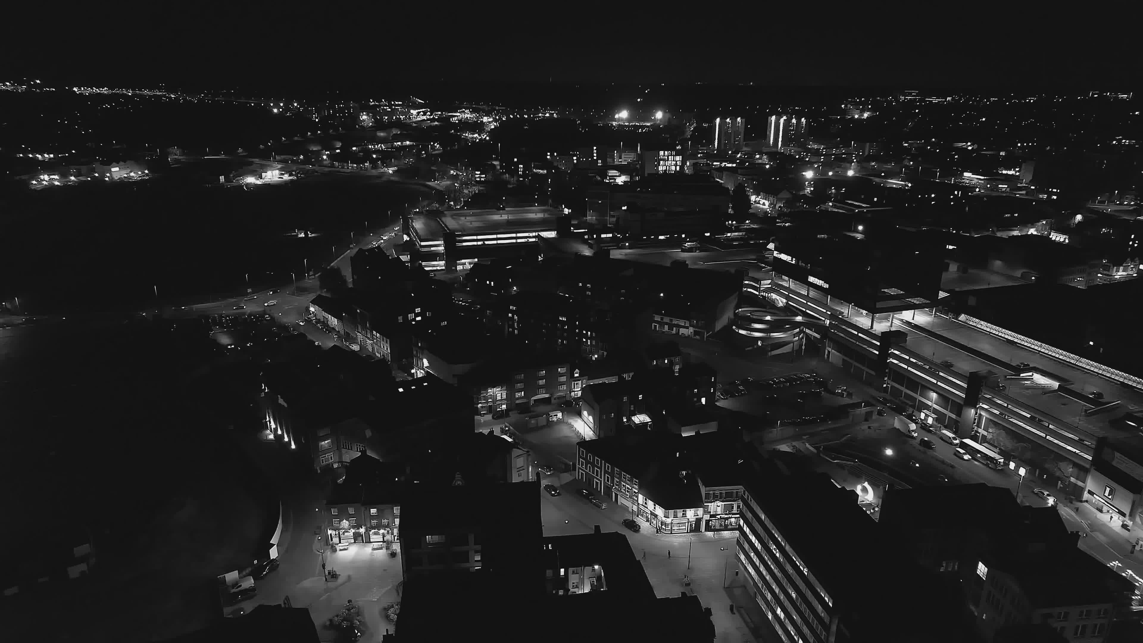 Aerial Night View of Cityscape Lights Free Stock Video Footage, Royalty ...