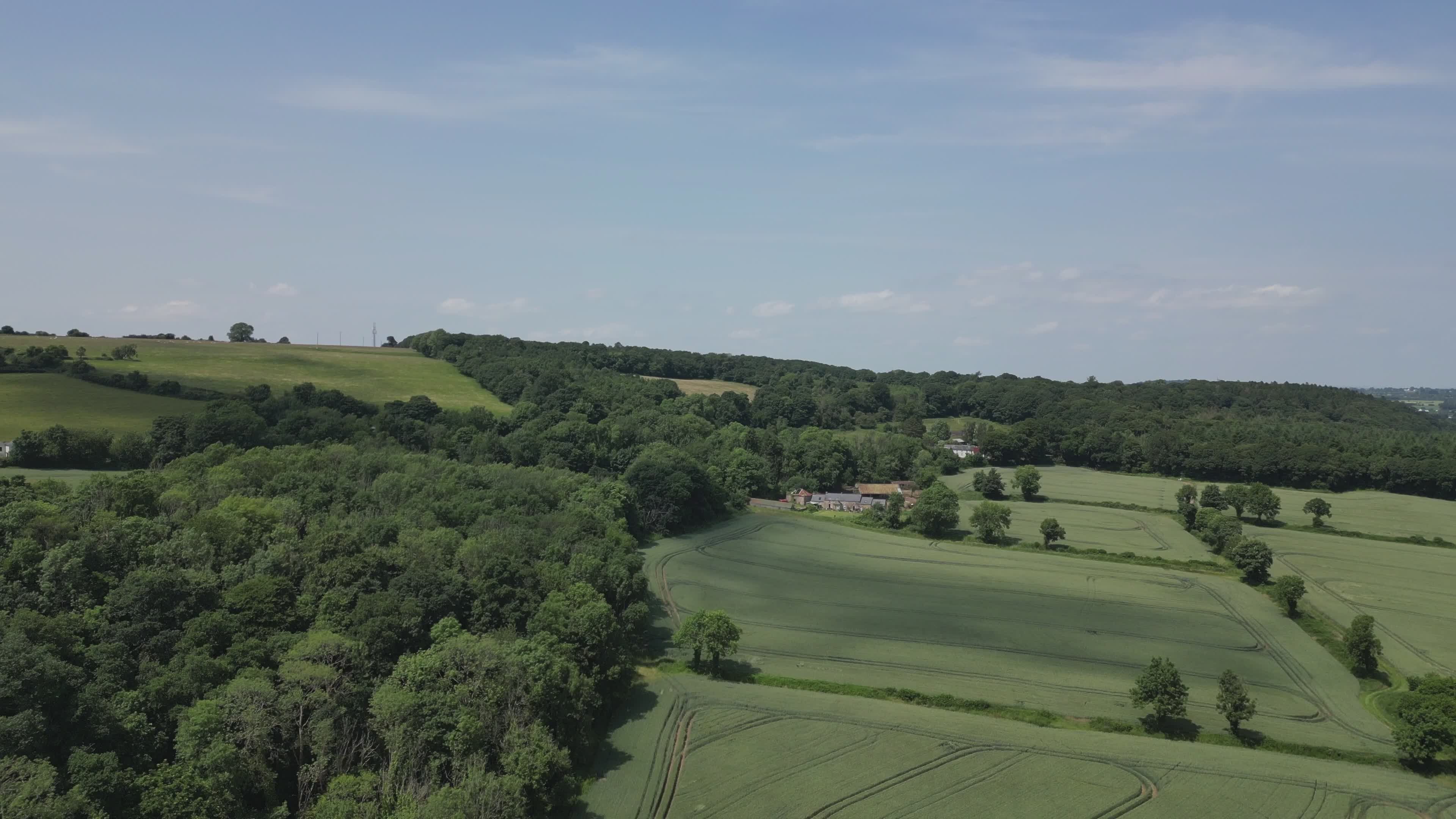 Aerial View of Lush Countryside Landscape Free Stock Video Footage ...