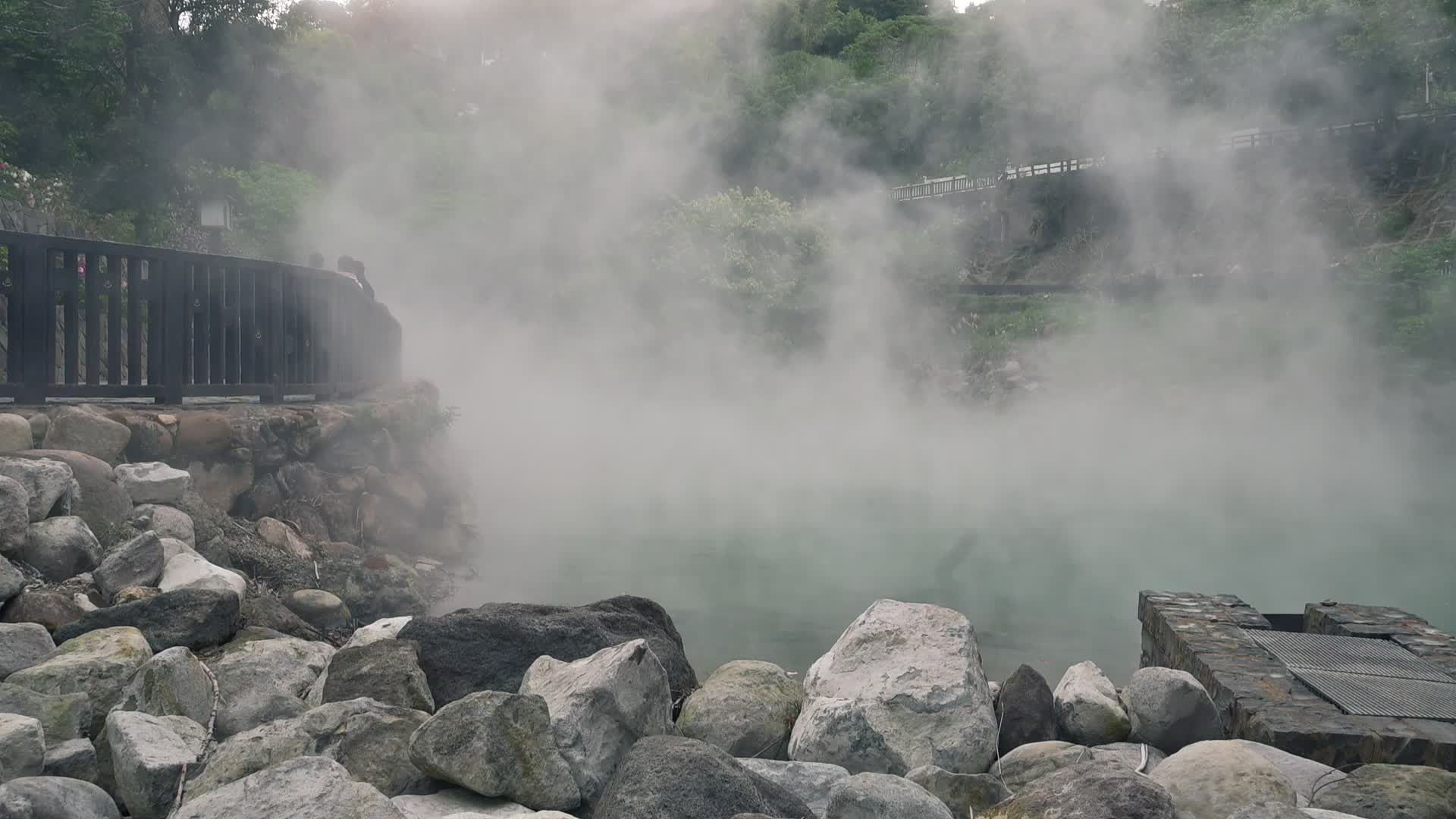 Misty Hot Spring with Rocks and Steam Free Stock Video Footage, Royalty ...