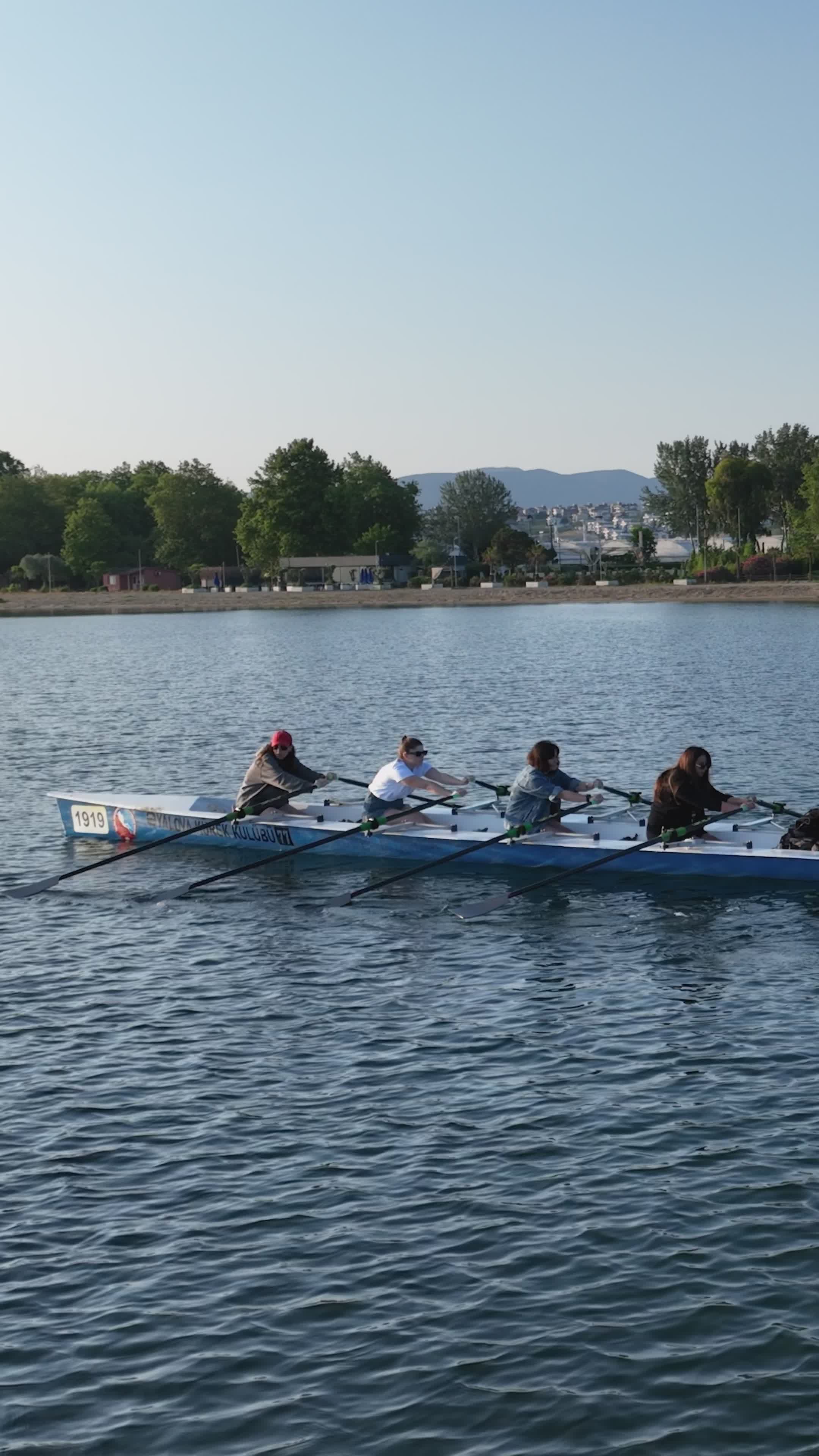 Team Rowing Practice on Calm Lake Free Stock Video Footage, Royalty ...