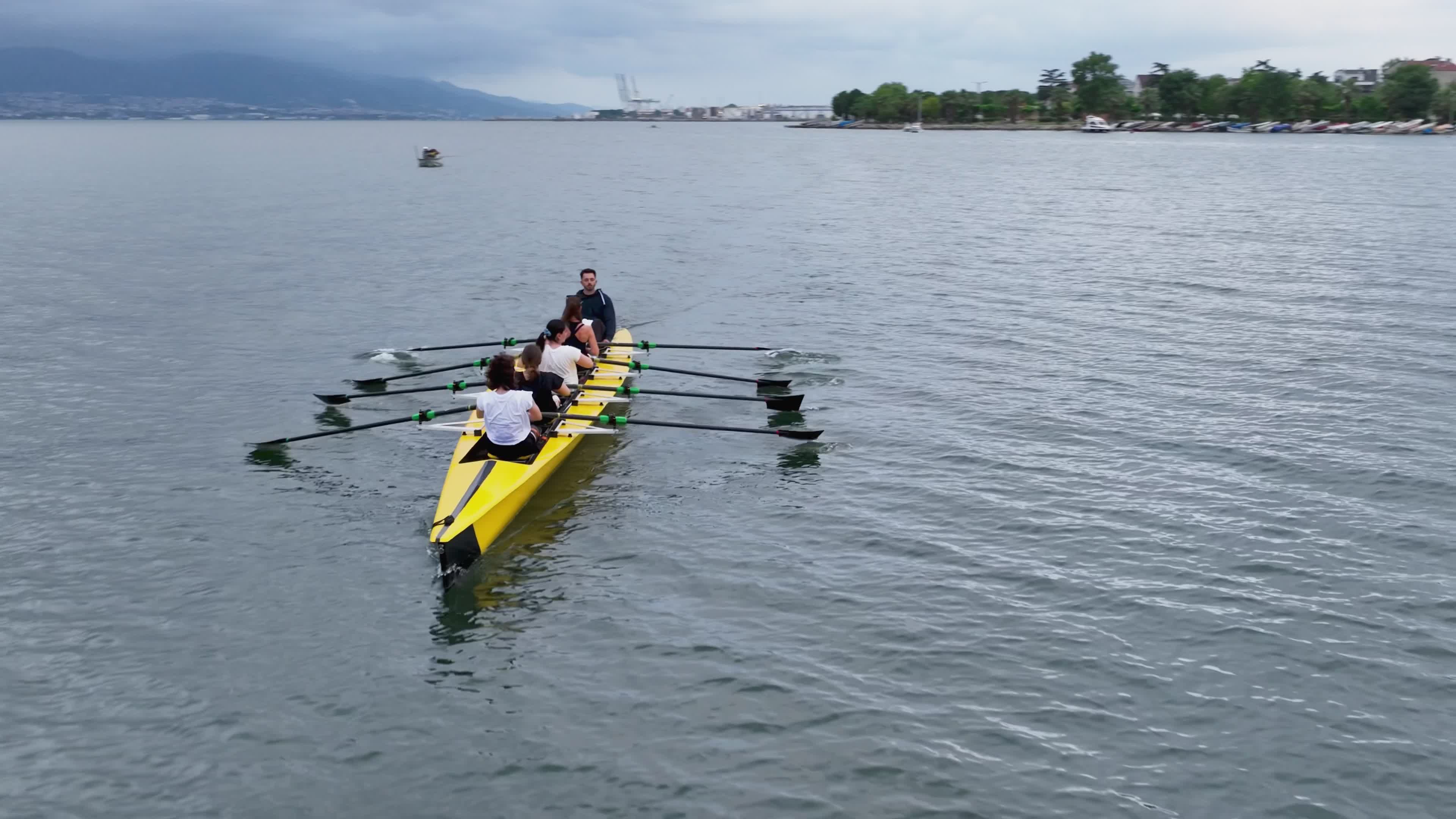 Drone Footage of Rowing Team on Serene Lake Free Stock Video Footage ...