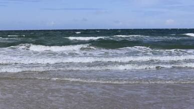 pristine waves on danish north sea beach