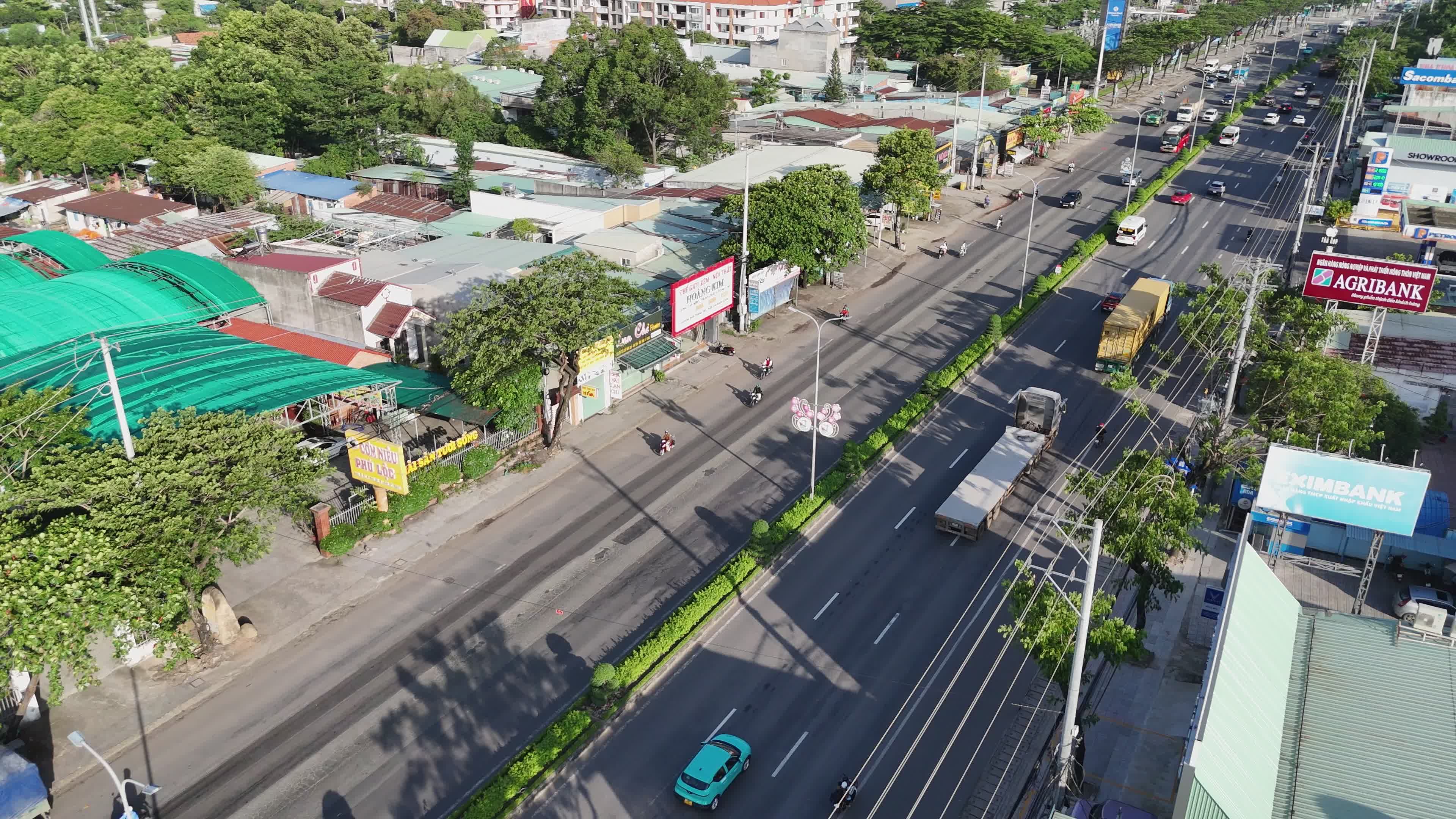 Aerial View of Busy Urban Street with Vehicles Free Stock Video Footage ...